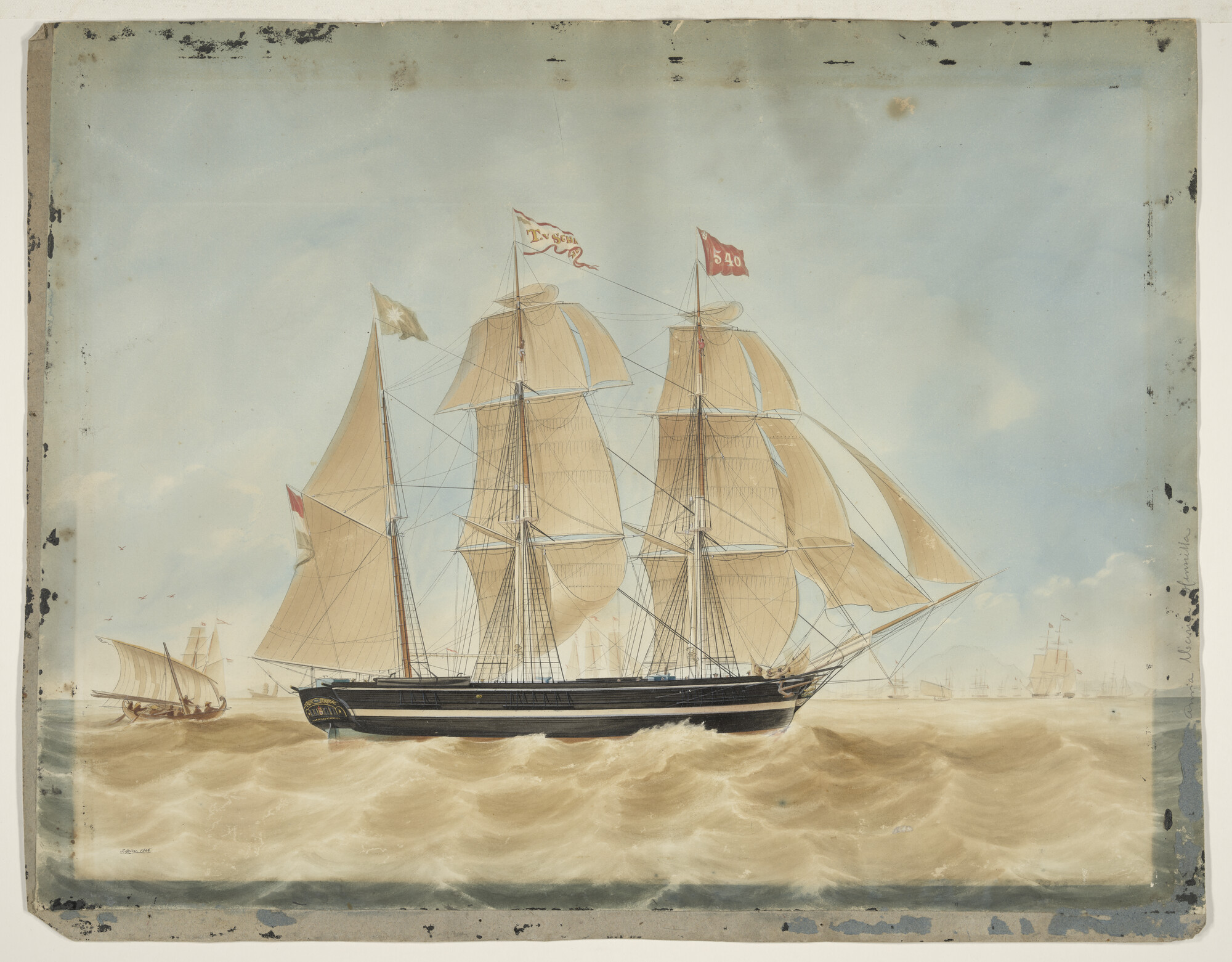 A.1822(03); De bark Anna Maria Henriette; tekening