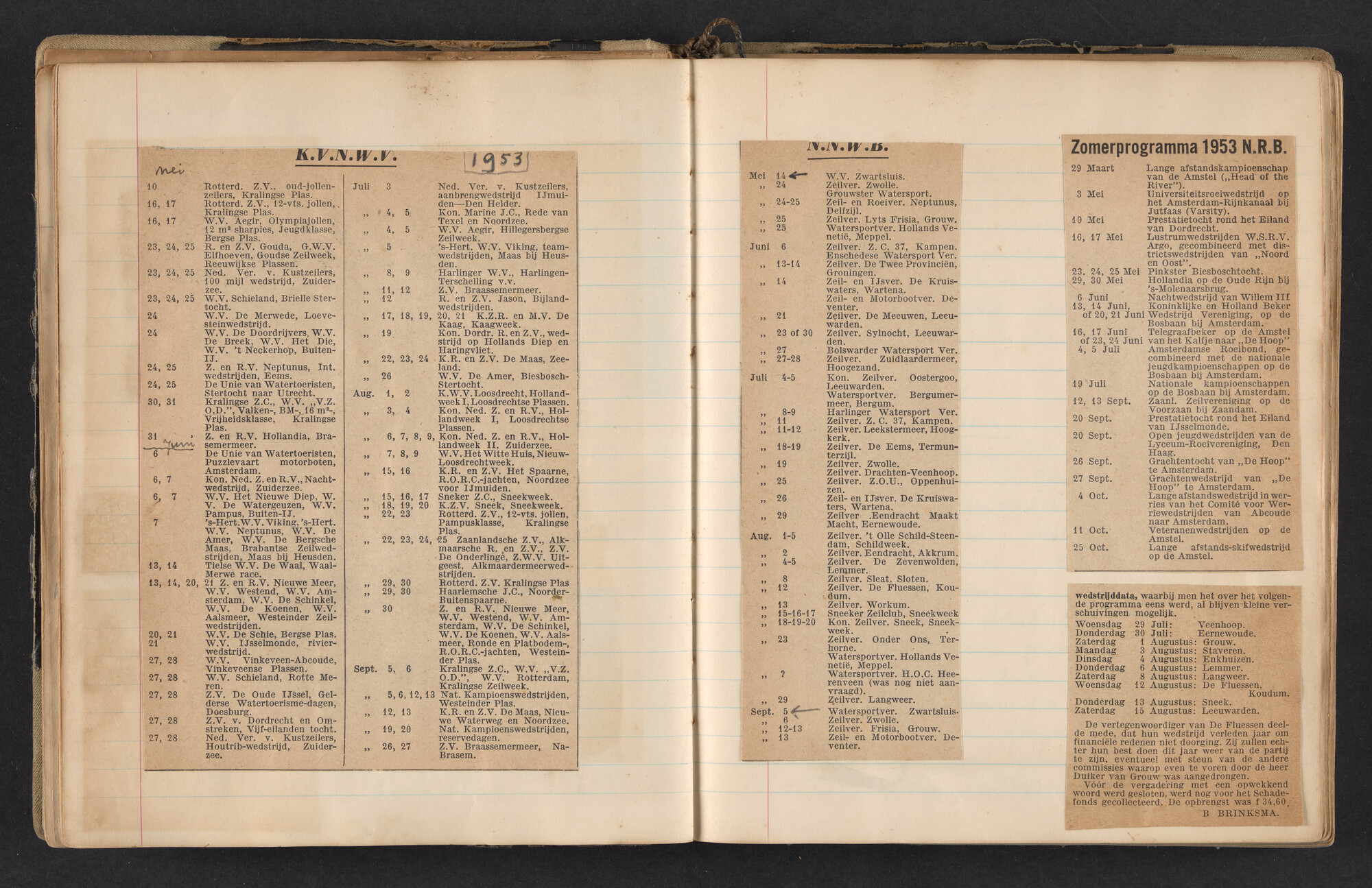 2017.0791; Logboek c.q. fotoalbum van reizen met zeeschouw Grutto in Nederland, 1952-1954; logboek