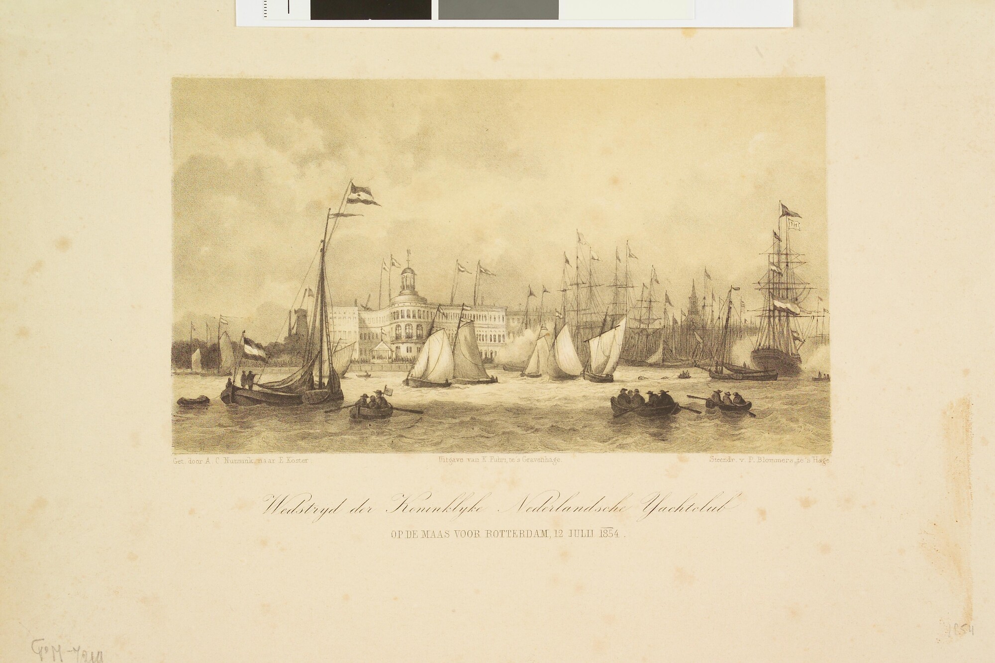 A.0149(0596); Wedstrijd van de Koninklijke Nederlandse Yachtclub op de Maas voor Rotterdam; prent