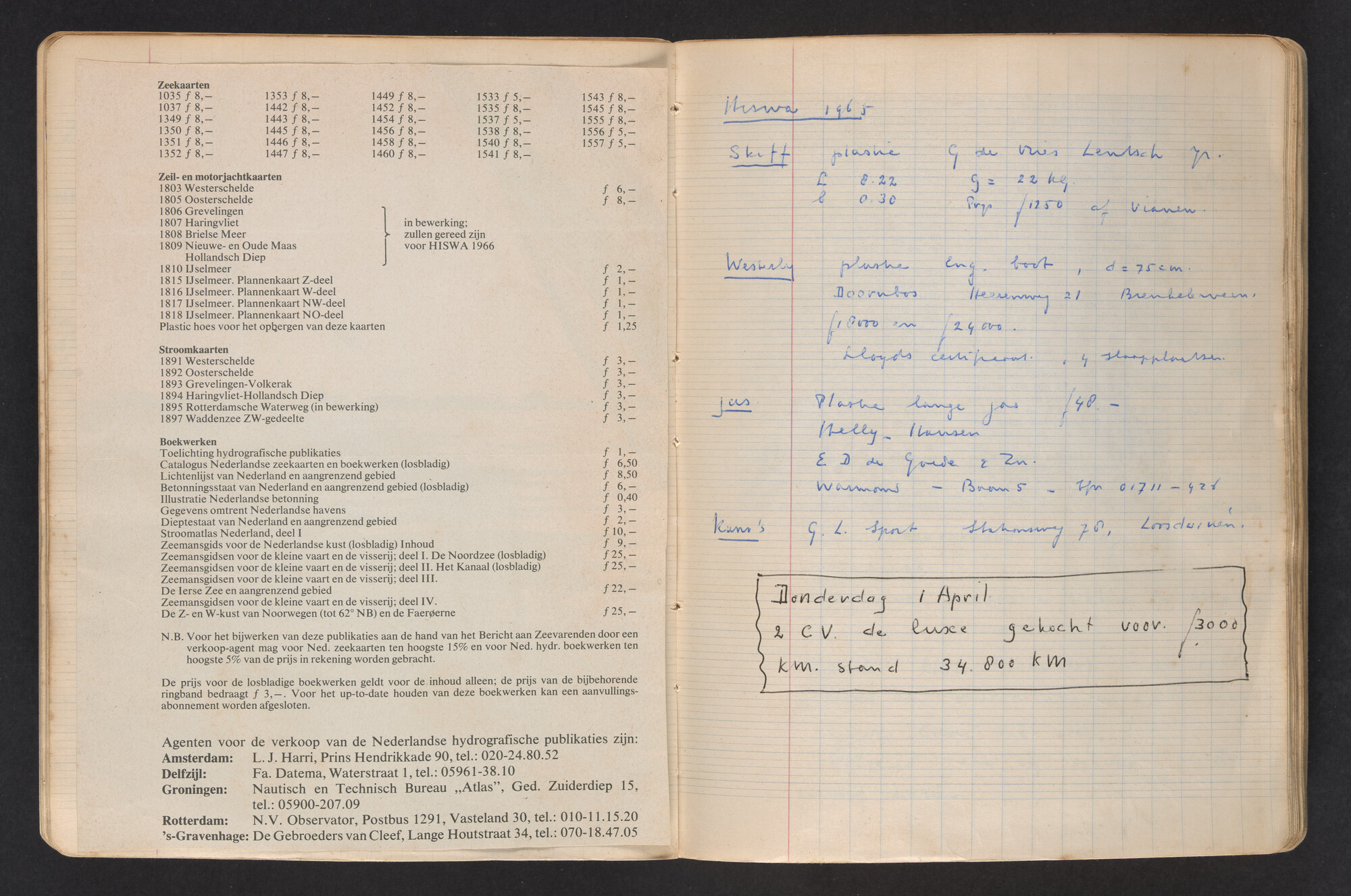 2017.0796; Logboek c.q. fotoalbum van o.a. reizen met zeeschouw Grutto in Nederland, 1963-1965; logboek