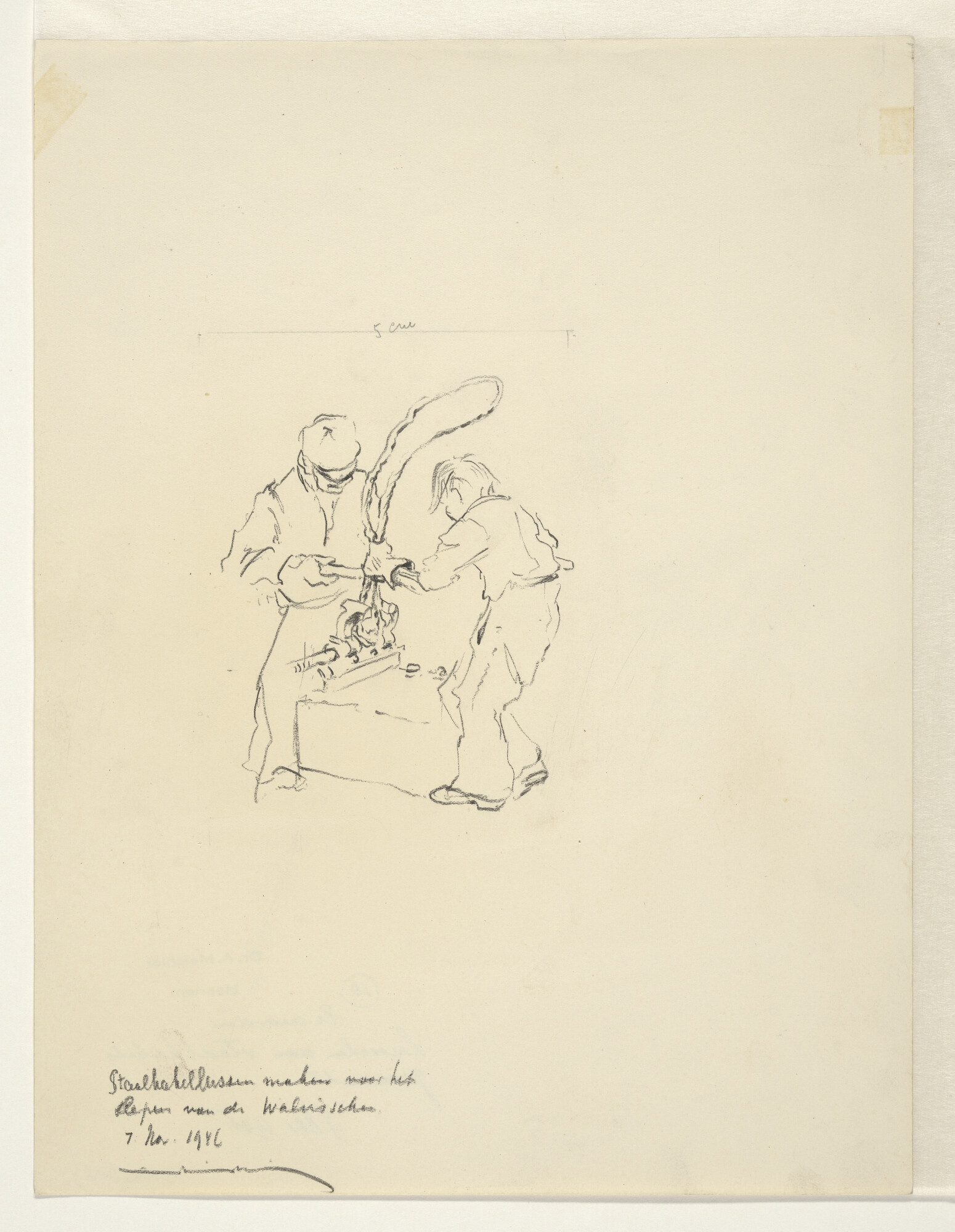S.4035(008); Staalkabellussen maken voor het slepen van walvissen; tekening