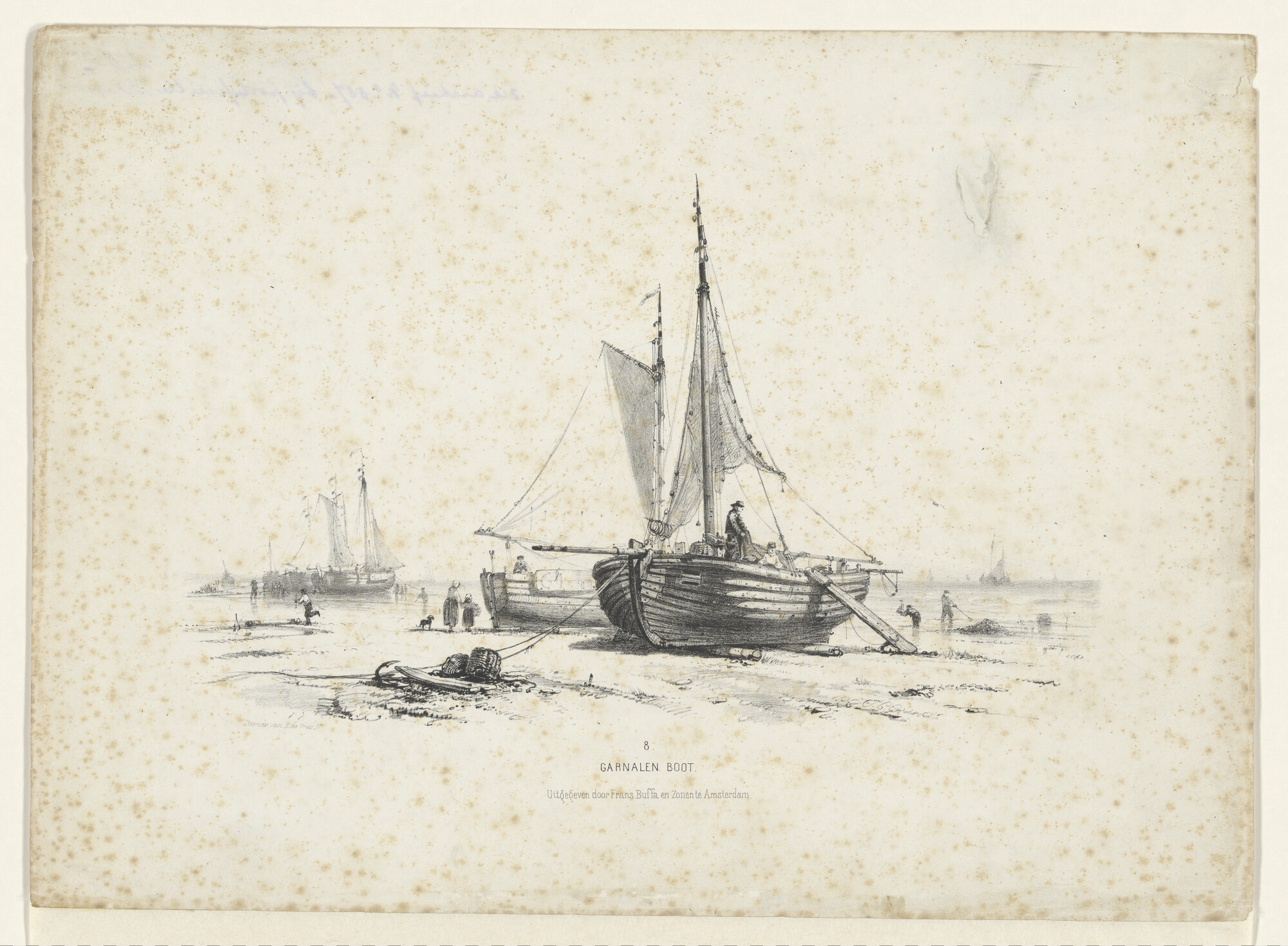 A.0149(0699); Een garnalen boot; prent