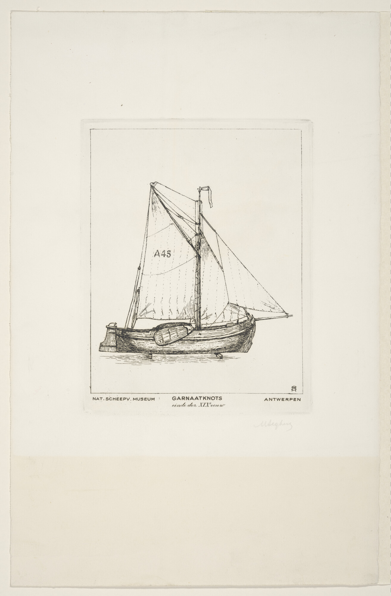 S.3020; Het model van een knots; prent