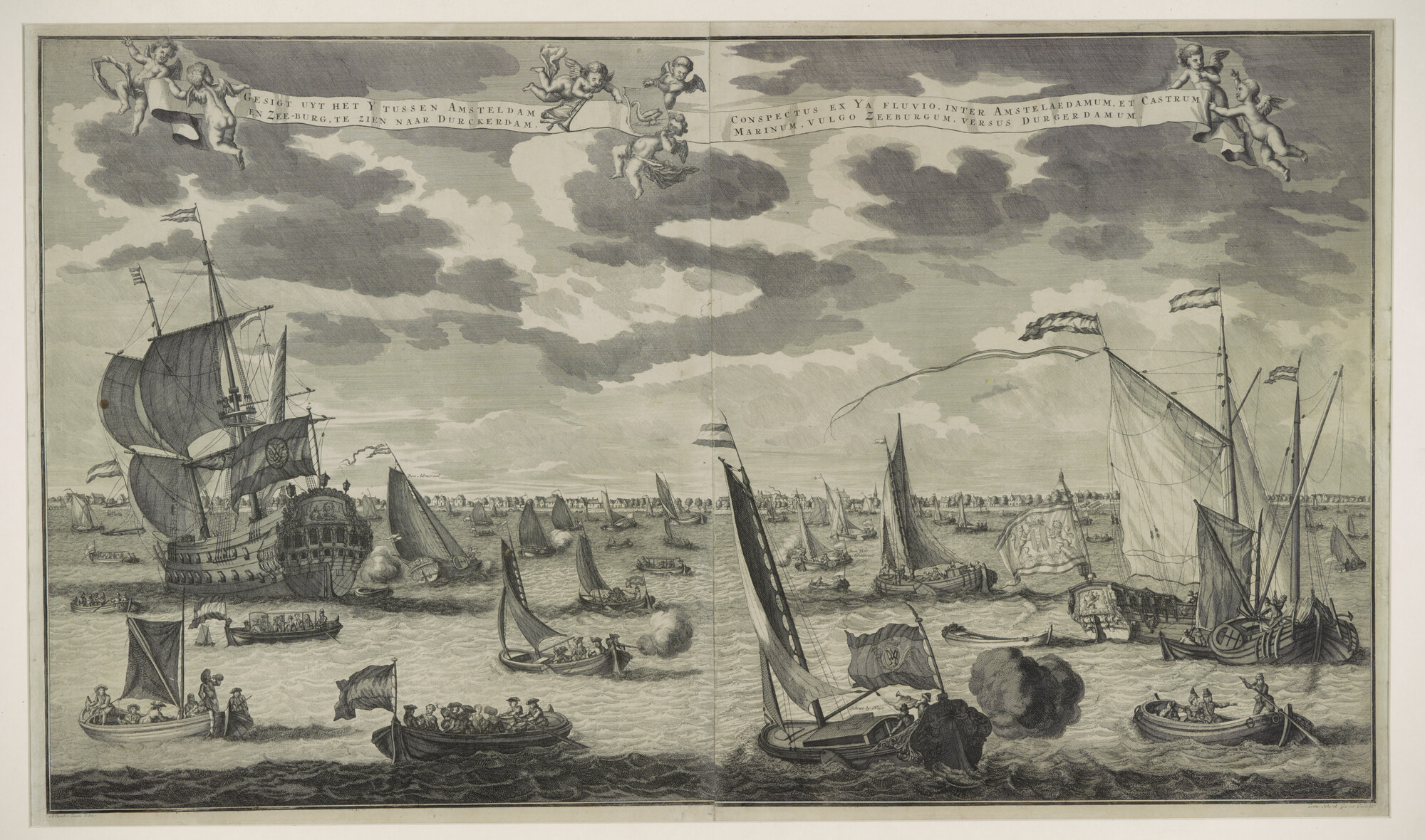 A.0149(0826); Gezicht uit het IJ richting Durgerdam; prent