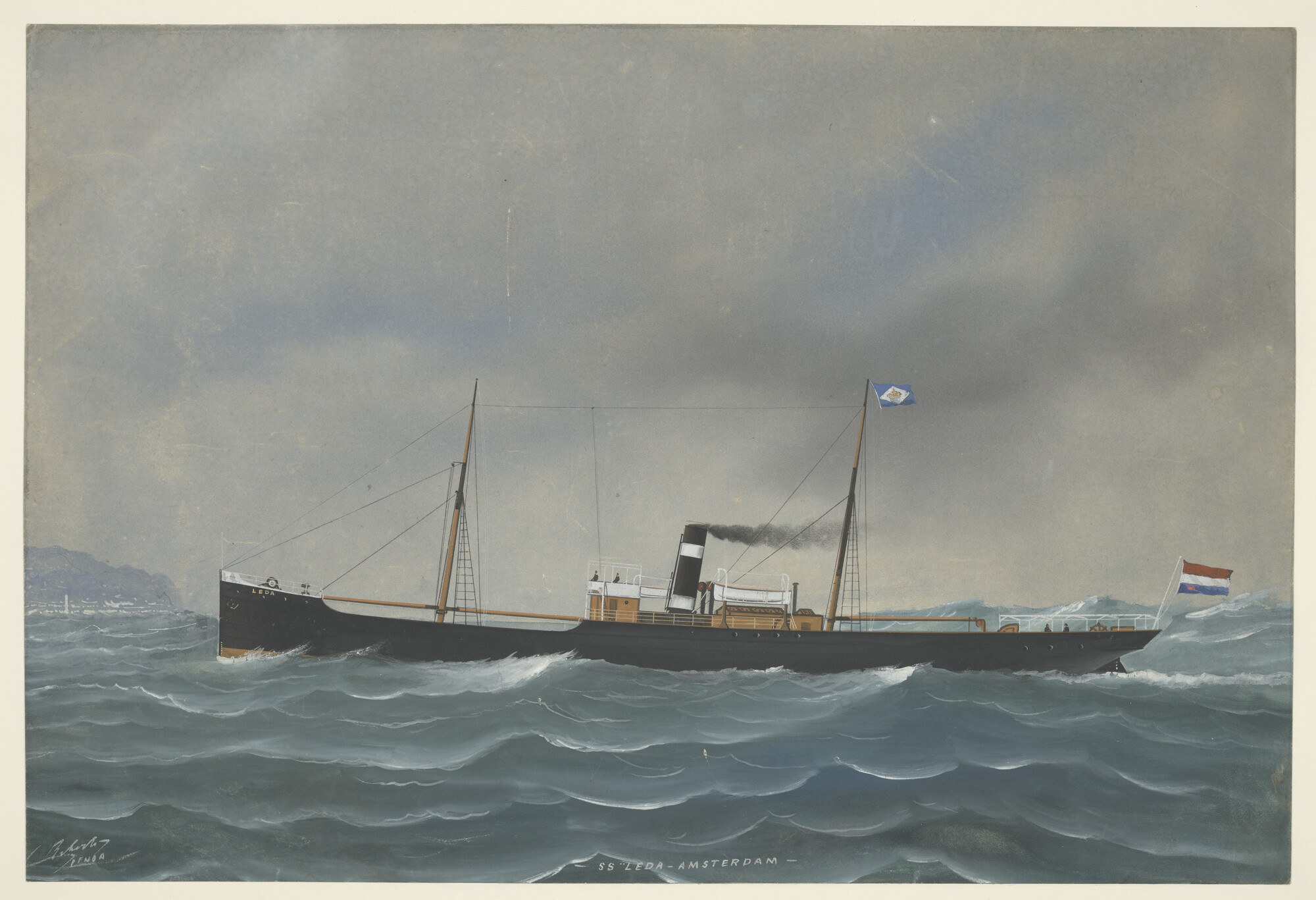 A.5203(27); Het schroefstoomschip ss. 'Leda'; tekening