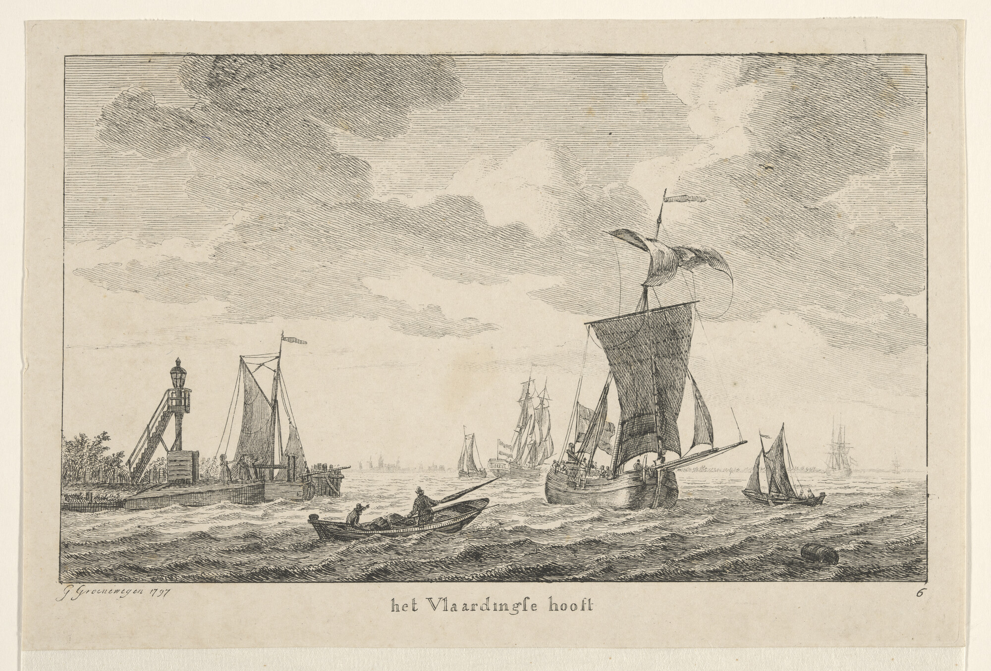 A.2855(07)06; Prent van het havenhoofd van Schiedam; prent