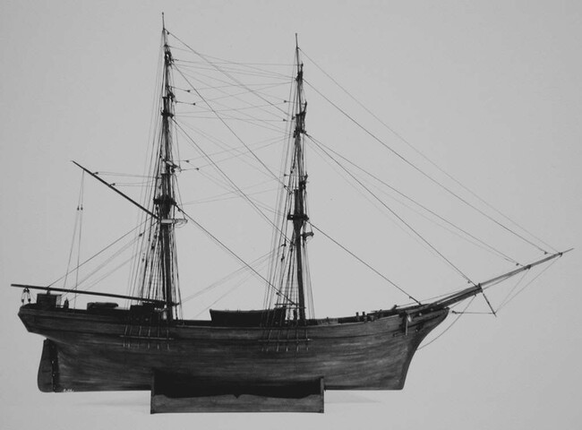 A.0036; Model van een brik; scheepsmodel