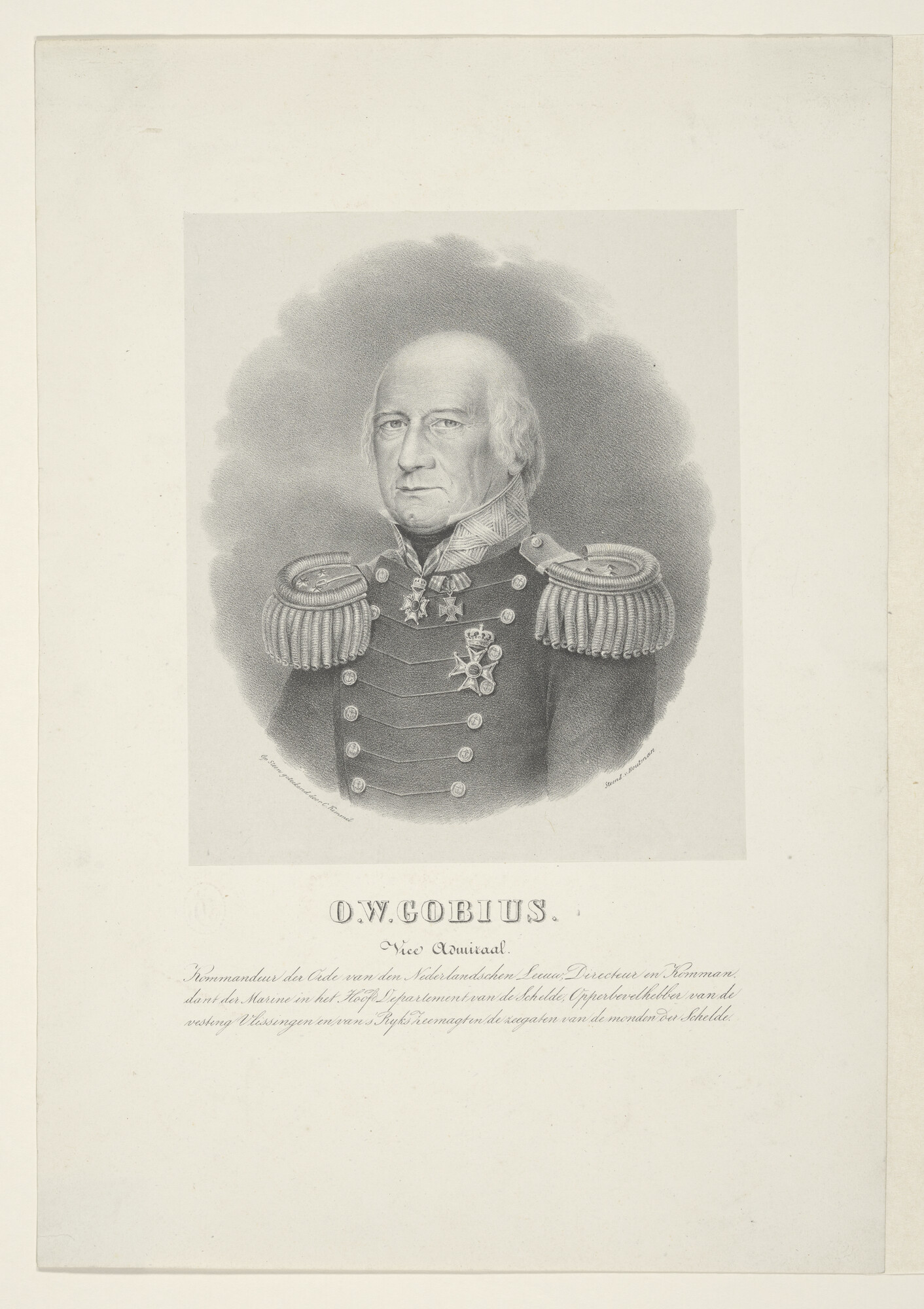 A.2261(01); Portret van Vice-Admiraal O.W. Gobius, 1759 - 1843; prent