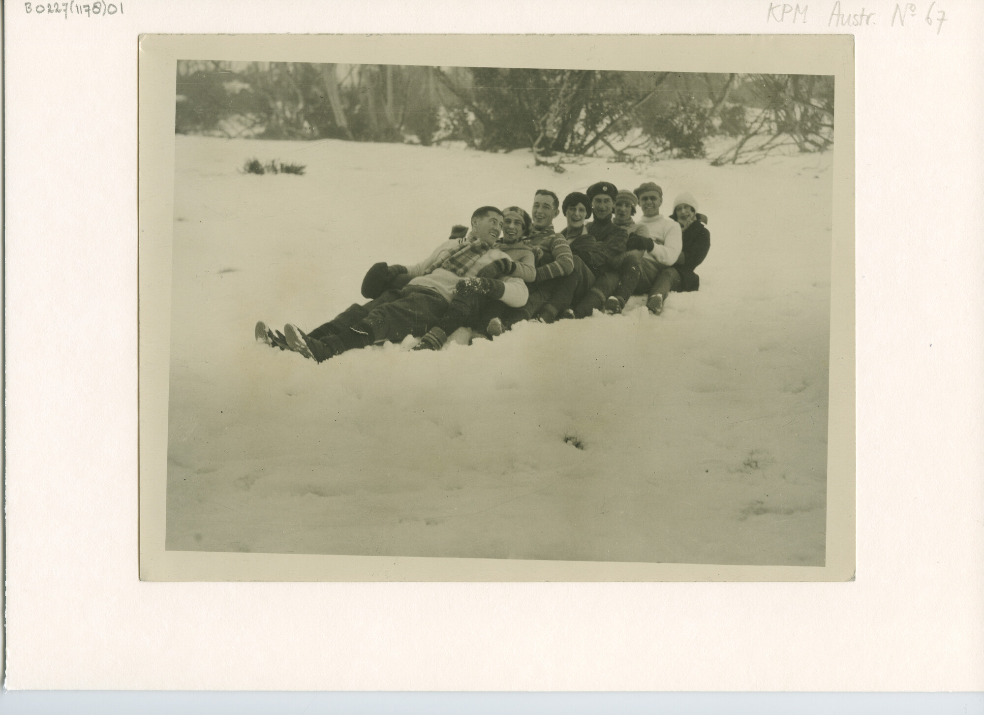 B.0227(1178)01; Wintersport: skiën in Kosciusko (New South Wales, Australië); foto