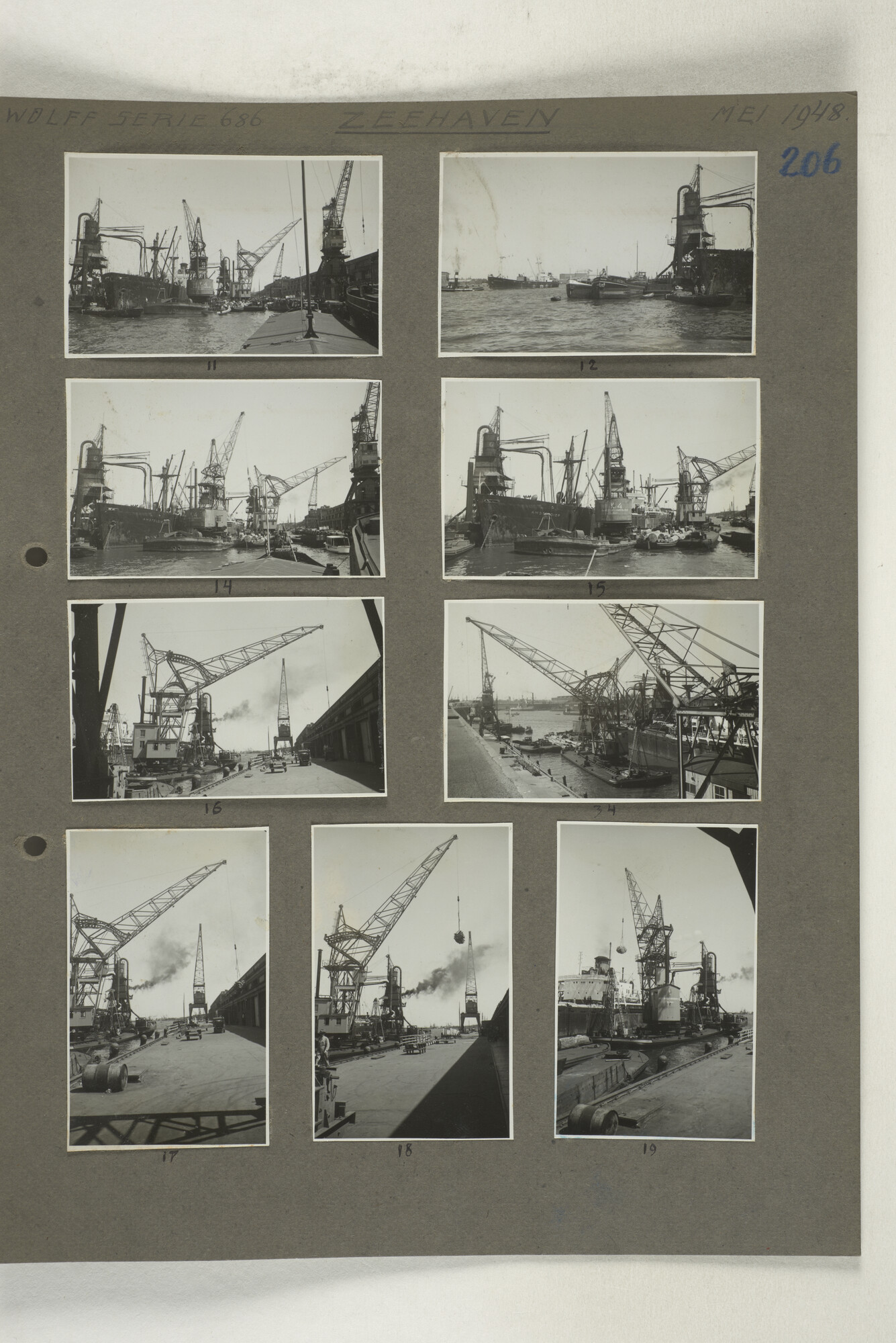 1998.2180; Omslag met een grote hoeveelheid proef foto's gemaakt in opdracht van de Gemeente Handelsinrichtingen in Amsterdam en de Koninklijke Hollandsche Lloyd te Amsterdam.; omslag