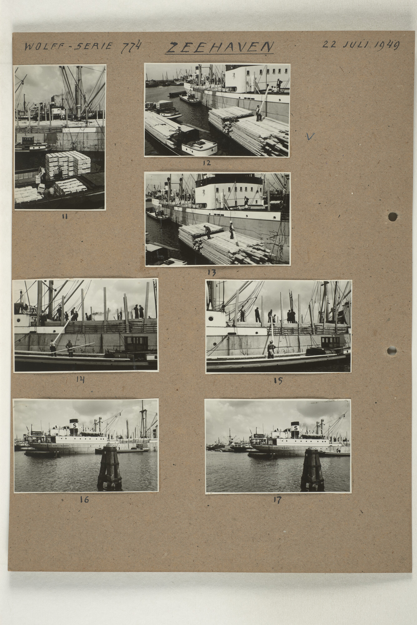 1998.2181; Omslag met een grote hoeveelheid proef foto's gemaakt in opdracht van de Gemeente Handelsinrichtingen en de Vereniging "de Amsterdamsche Haven" te Amsterdam.; omslag