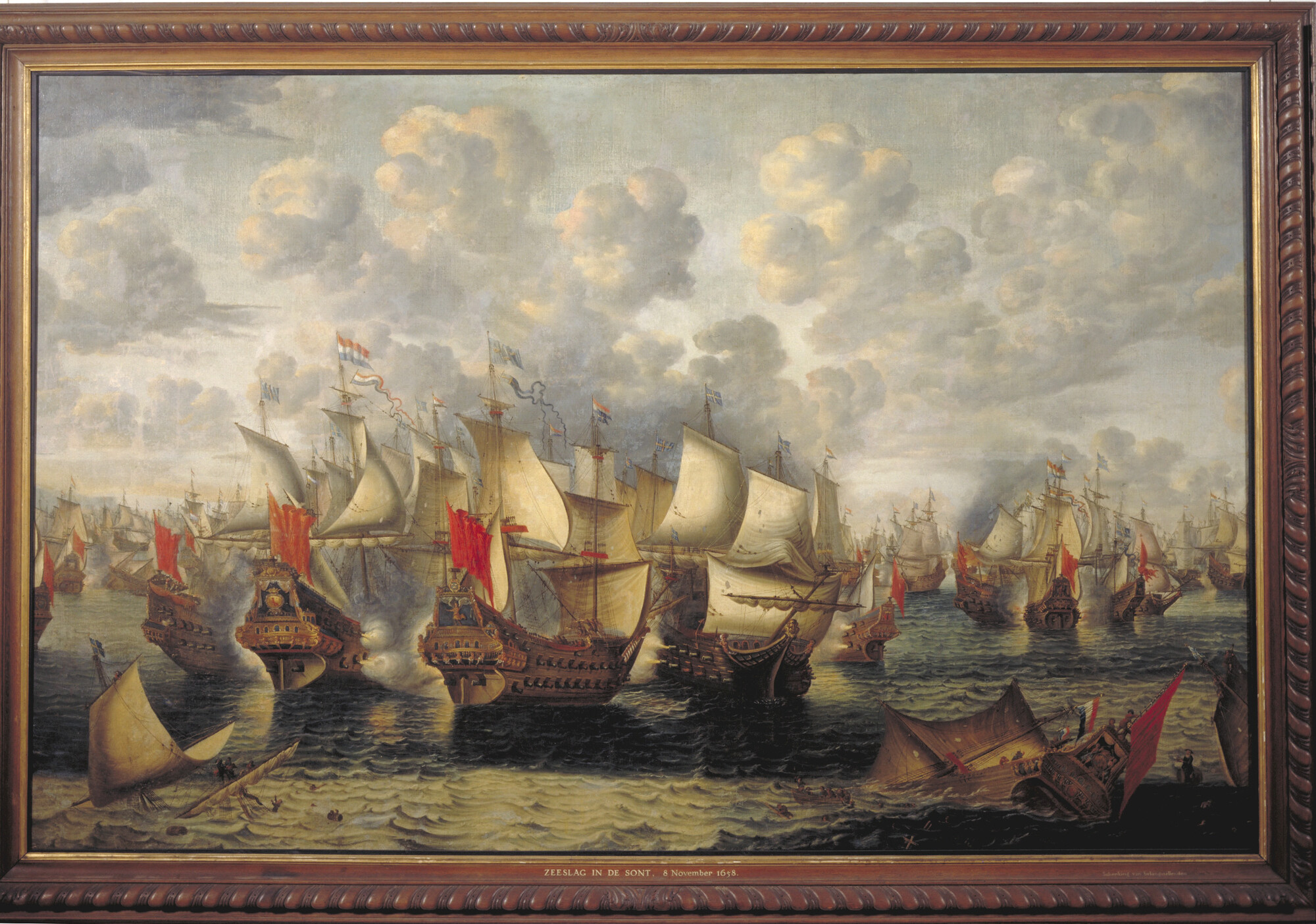 S.2063; De eerste fase van de zeeslag in de Sont, 8 november 1658; schilderij