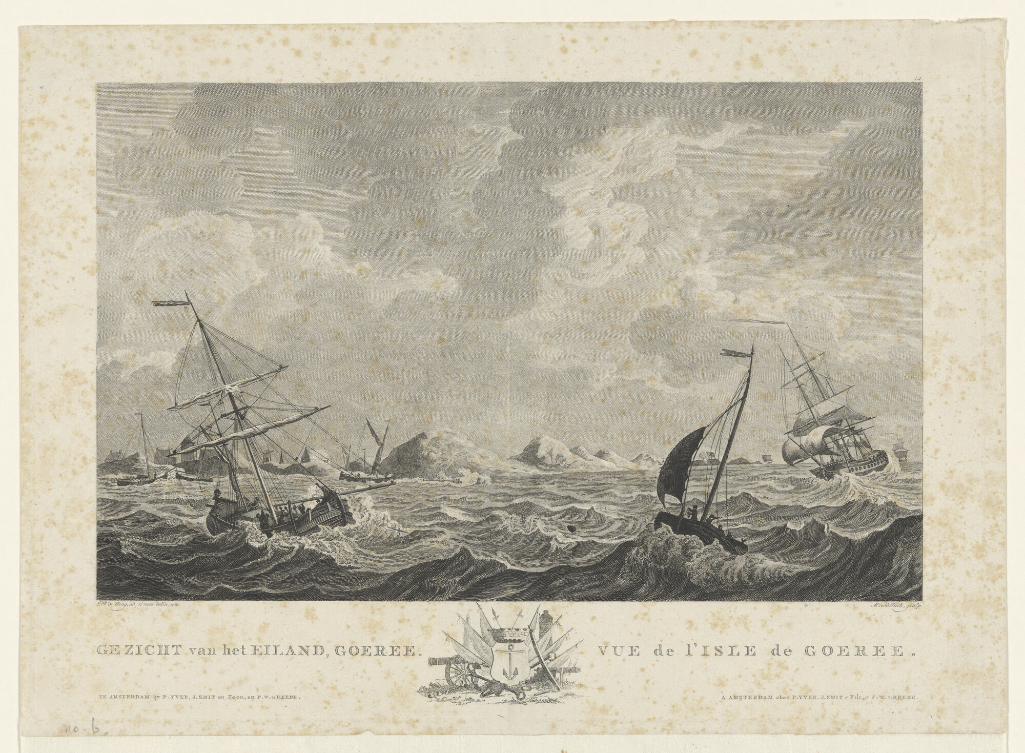 A.0149(0722); Gezicht op het eiland Goeree; prent