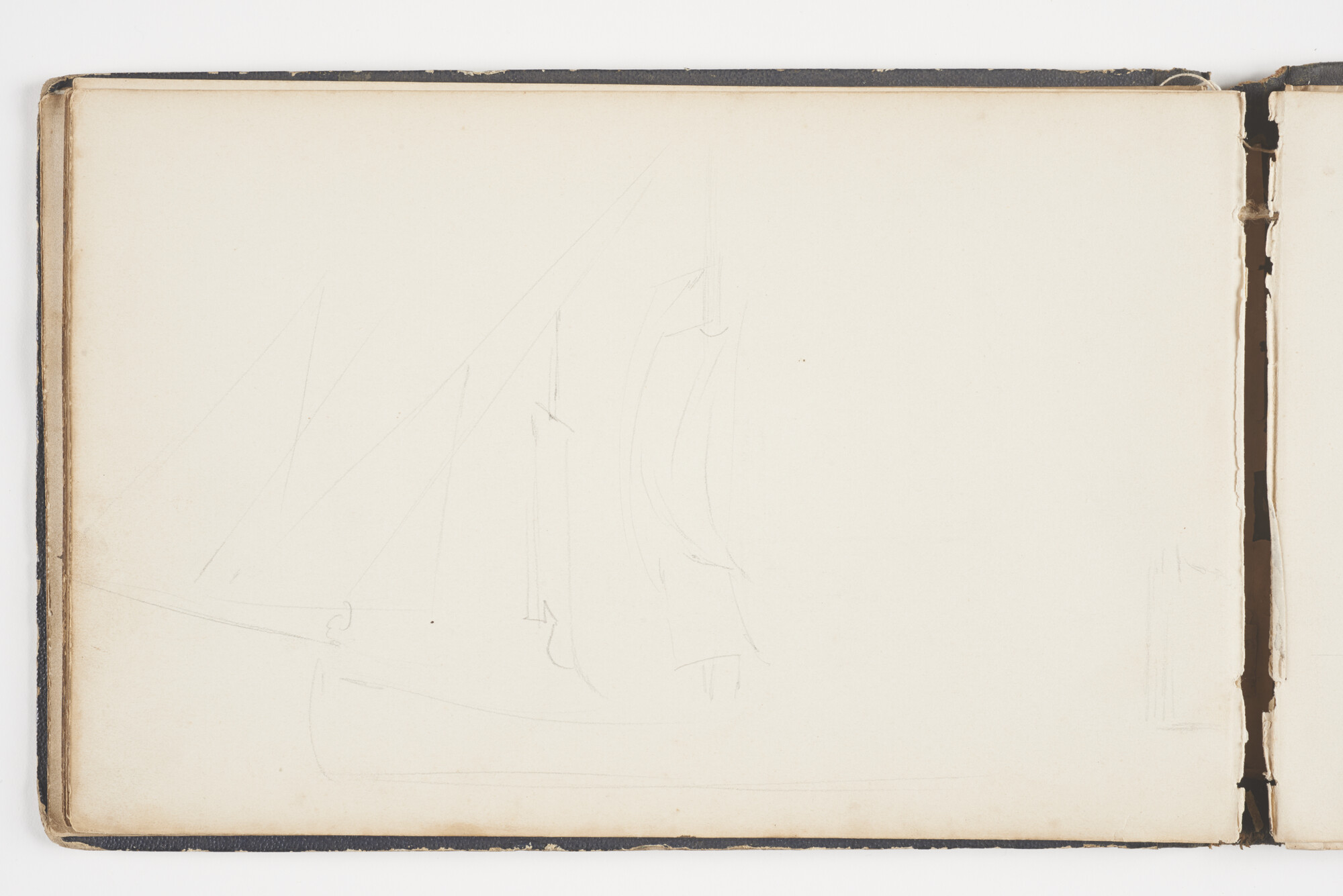 A.2019(01); Schetsboek met studies van binnenvaartschepen en zeeschepen; schetsboek