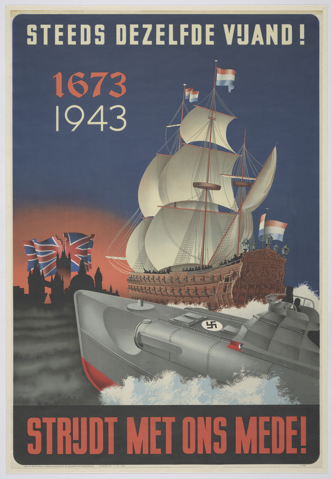 S.6762(14); Steeds dezelfde vijand! 1673 - 1943; affiche