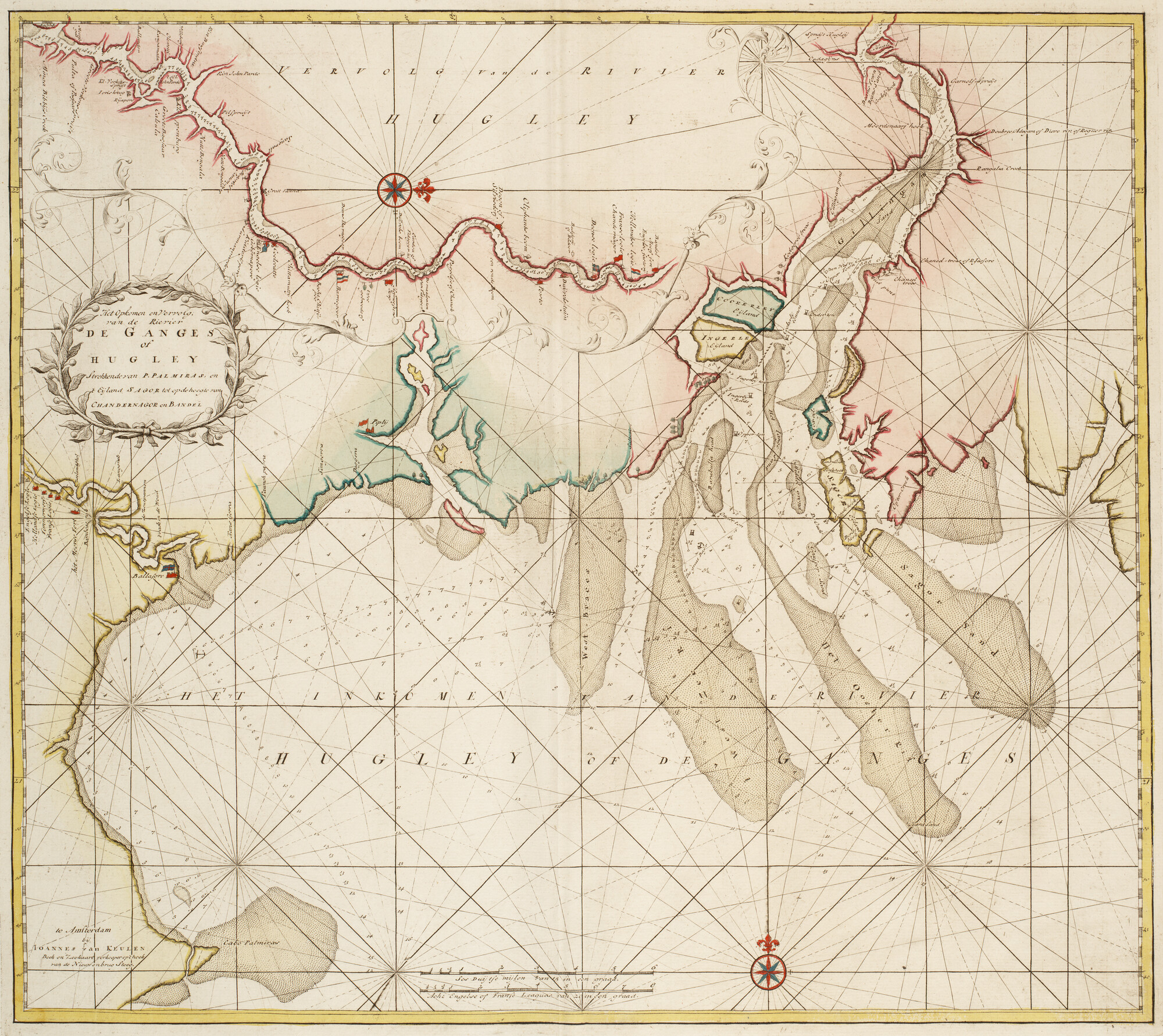 B.0032(109)6 [kaart 089]; Zeekaart van het aanlopen van de Ganges; zeekaart