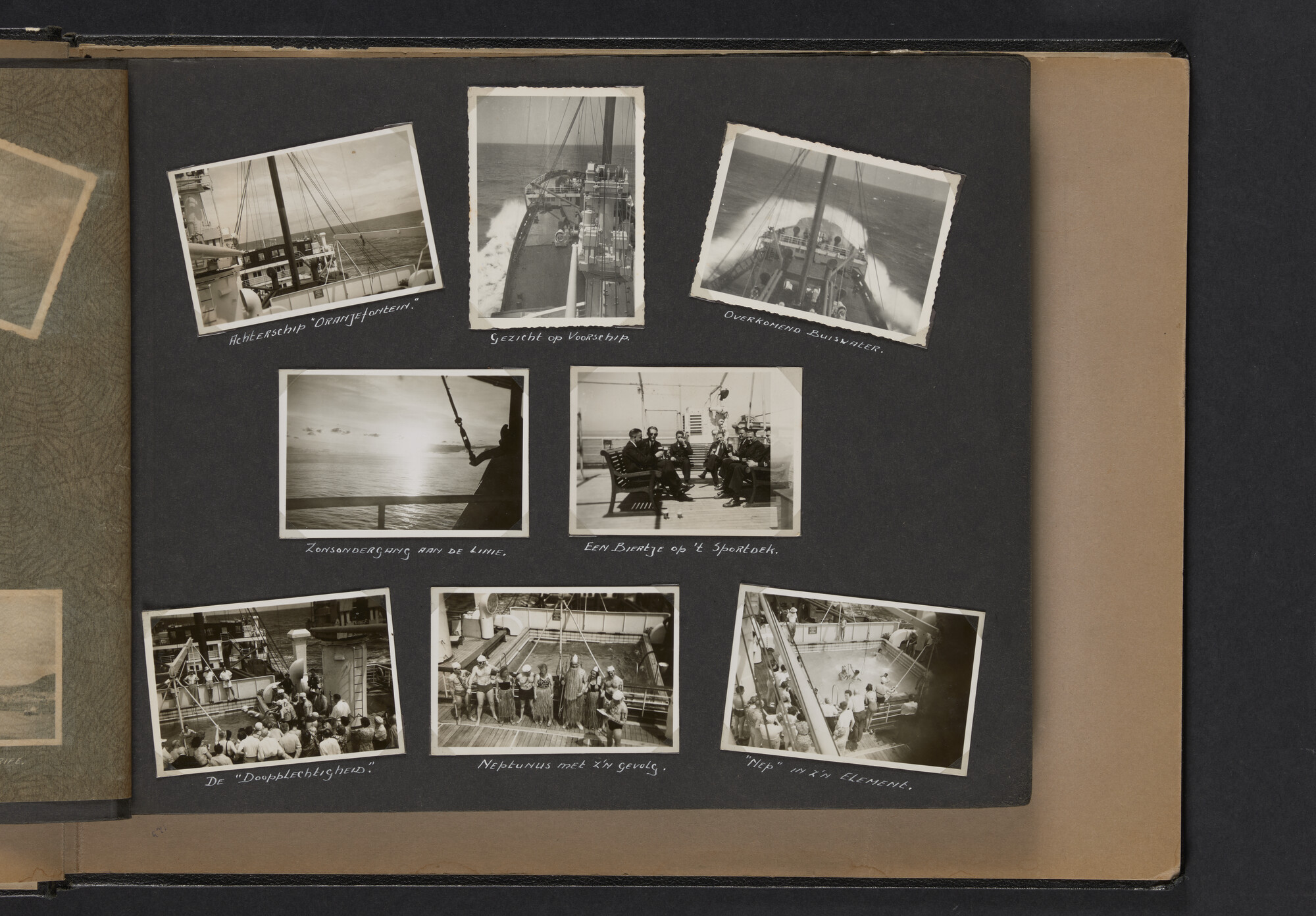 2021.0010; Fotoalbum van Joost Ossewaarde, radiotelegrafist, van reizen op diverse schepen van 1953 t/m 1958; fotoalbum