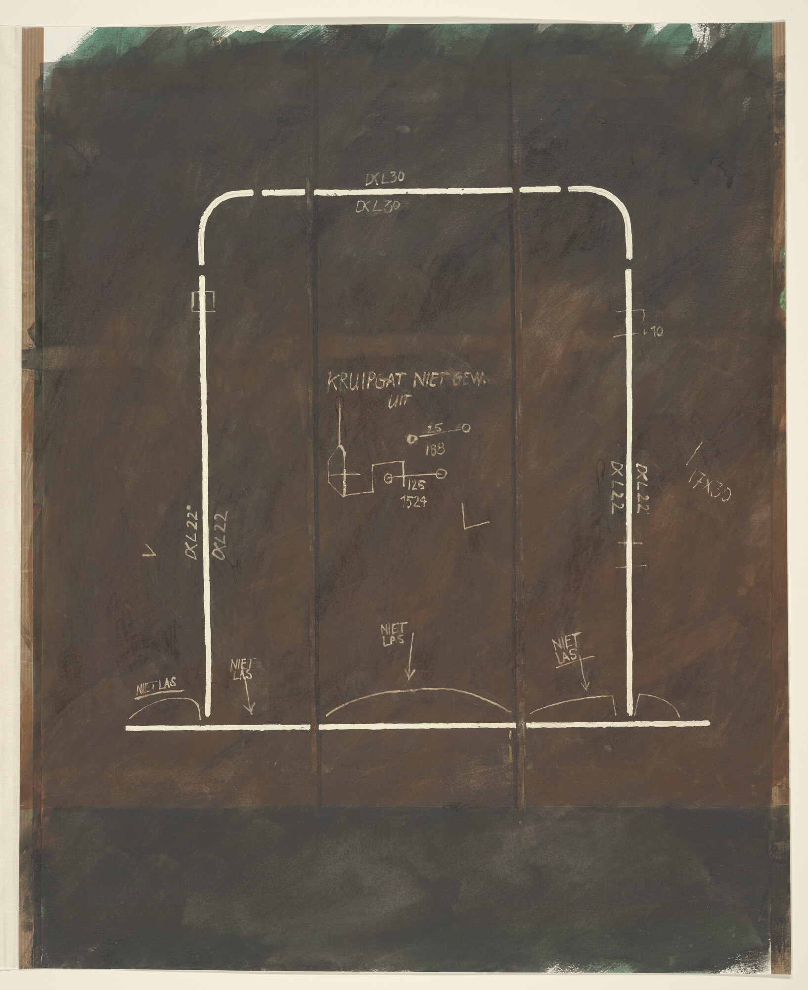 A.5150(03); Stalen plaat met werktekening; tekening