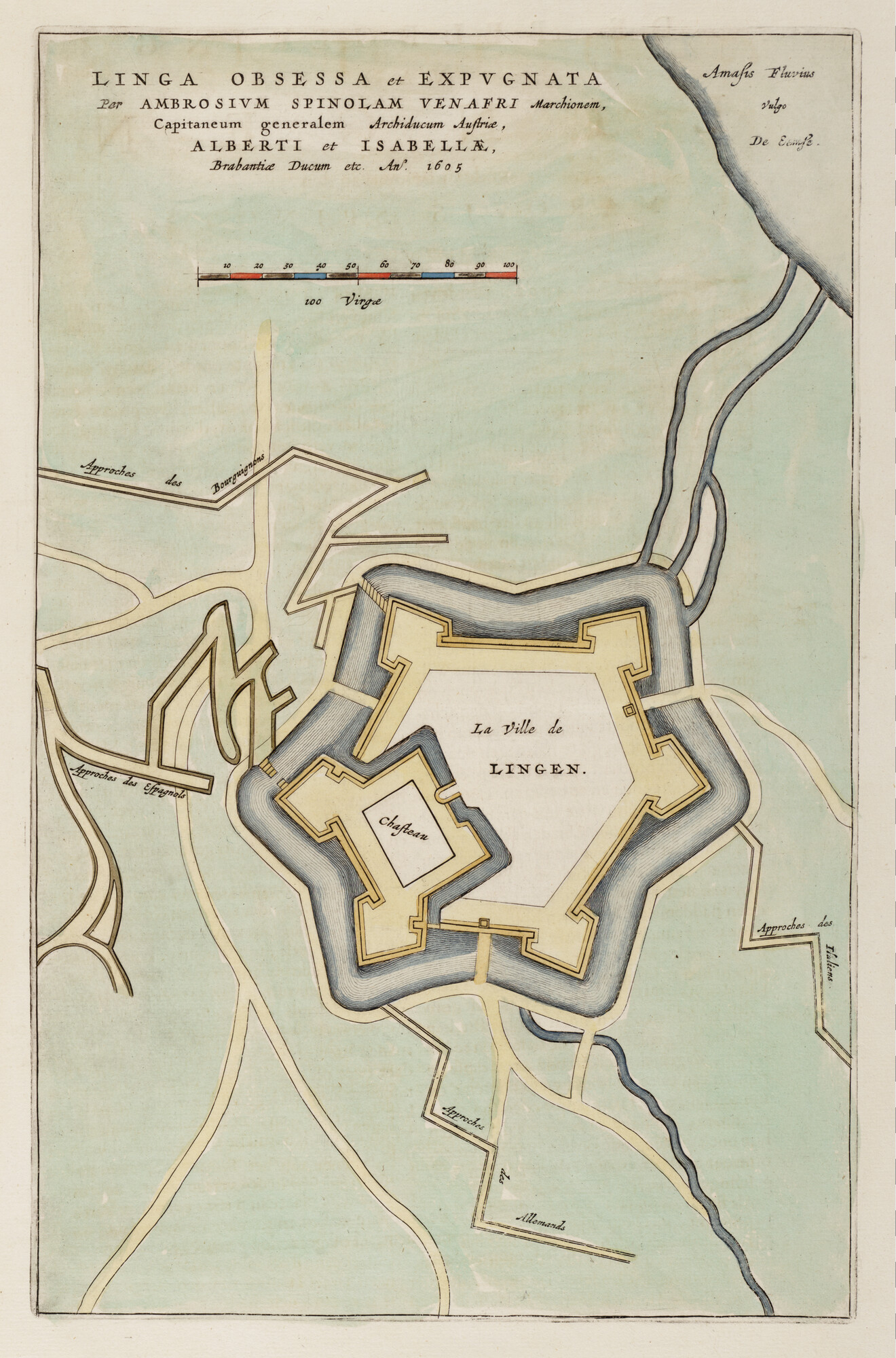 S.1034(16) [kaart 097]; Kaart van de versterking van Lingen; landkaart