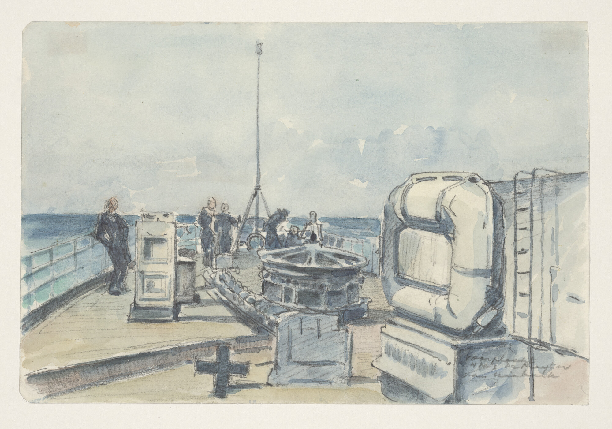 A.5614(06); De voorplecht van de kruiser Hr.Ms. 'De Ruyter'; tekening