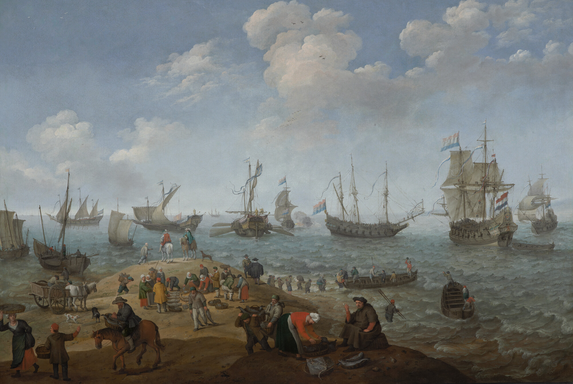 S.4165; Schepen op een Hollandse rede; schilderij