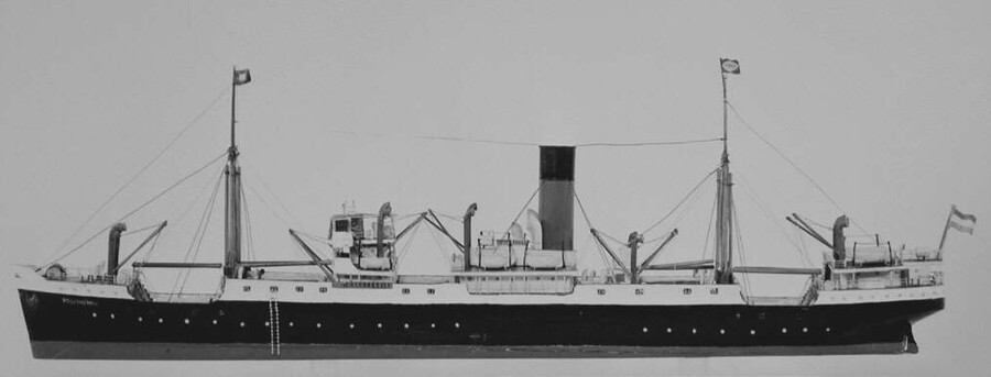 S.4510(04); Waterlijnmodel van het ss. Melampus; scheepsmodel