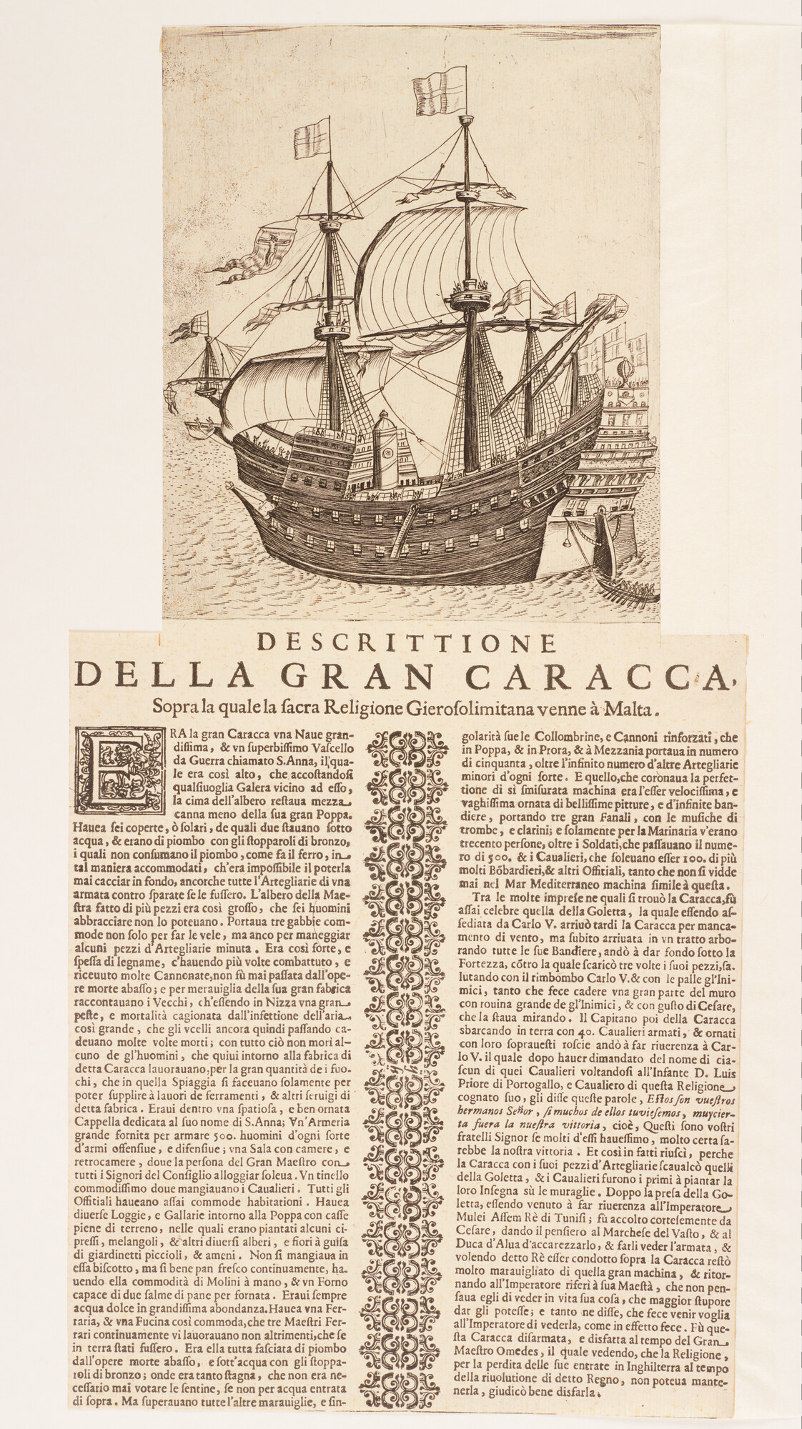 A.0145(193)06; Beschrijving van de Groote Kraek St. Anna, 1530; prent