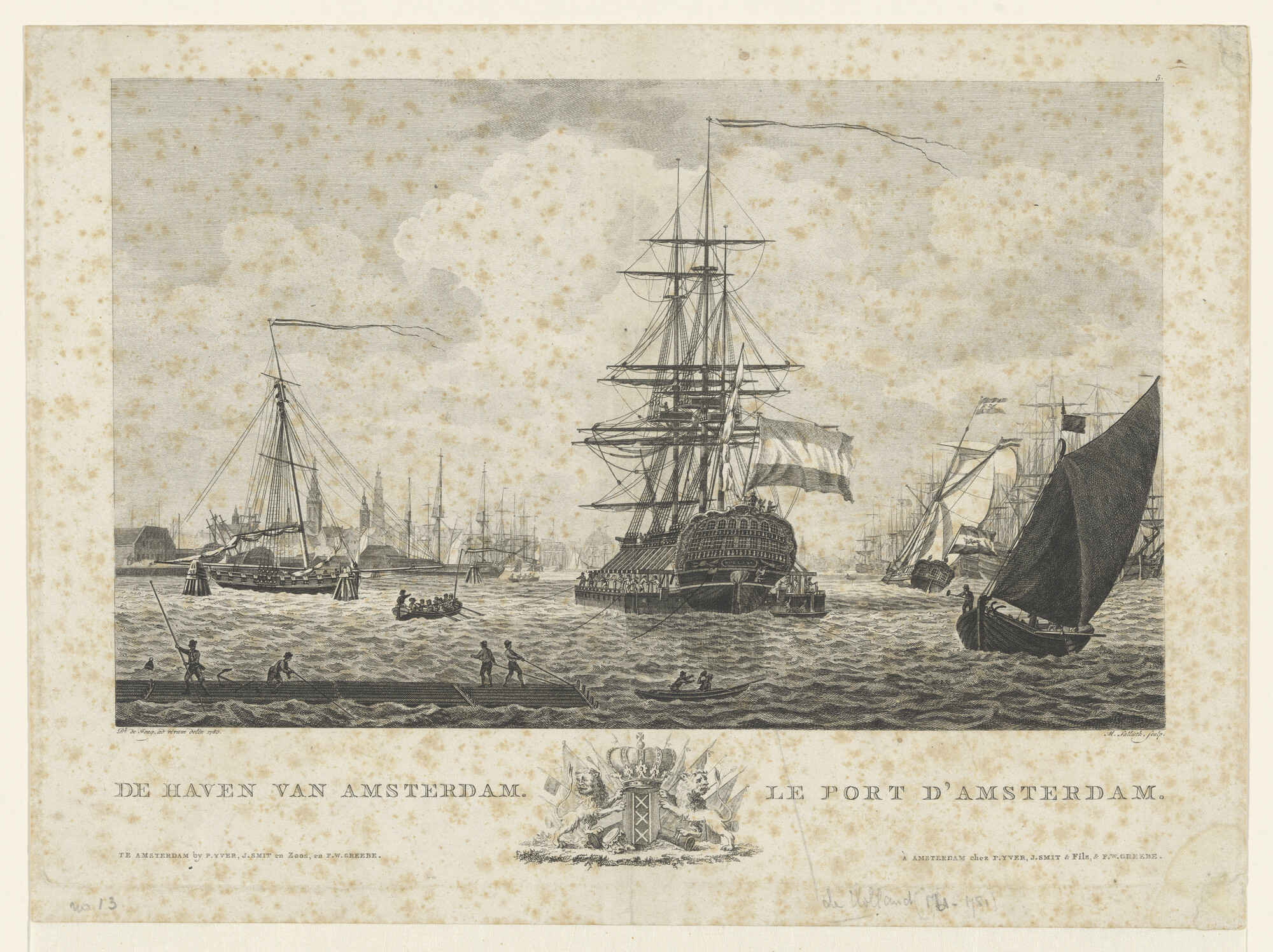 A.0149(0733); De haven van Amsterdam; prent
