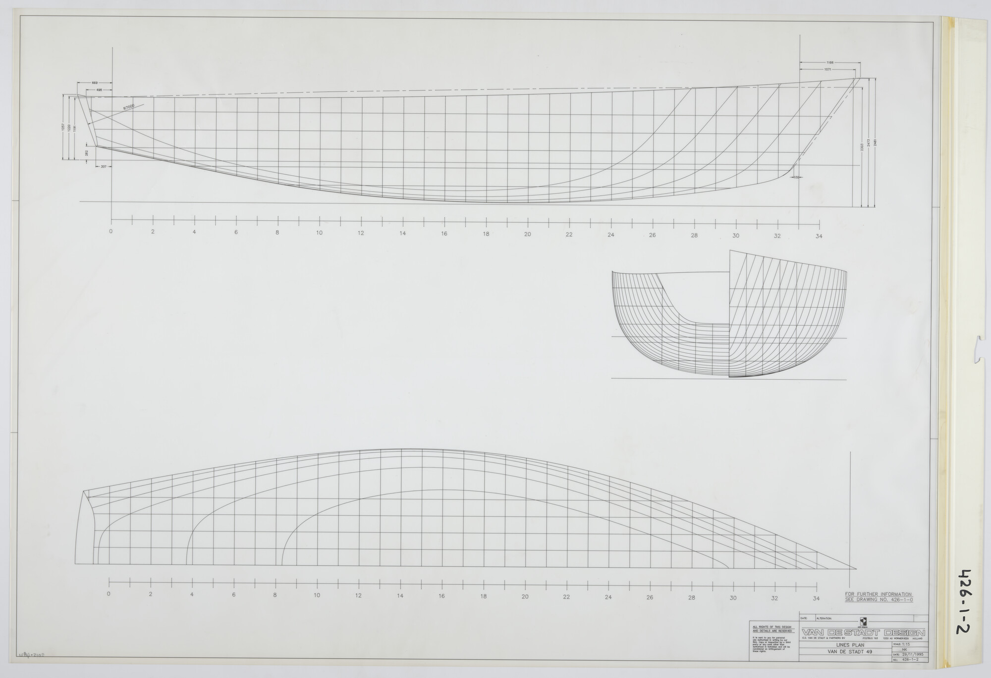2015.4821; Lijnenplan Van de Stadt 49'; technische tekening