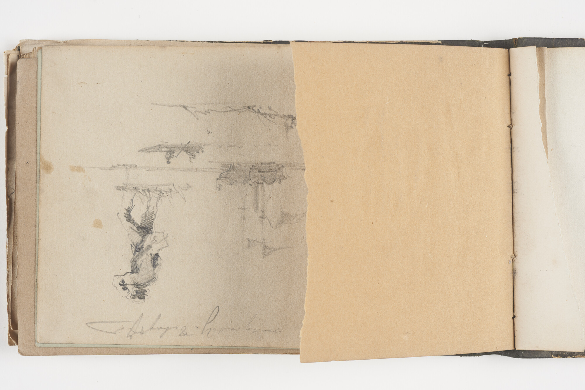 A.2019(02); Schetsboek met studies van binnenschepen en zeeschepen; schetsboek