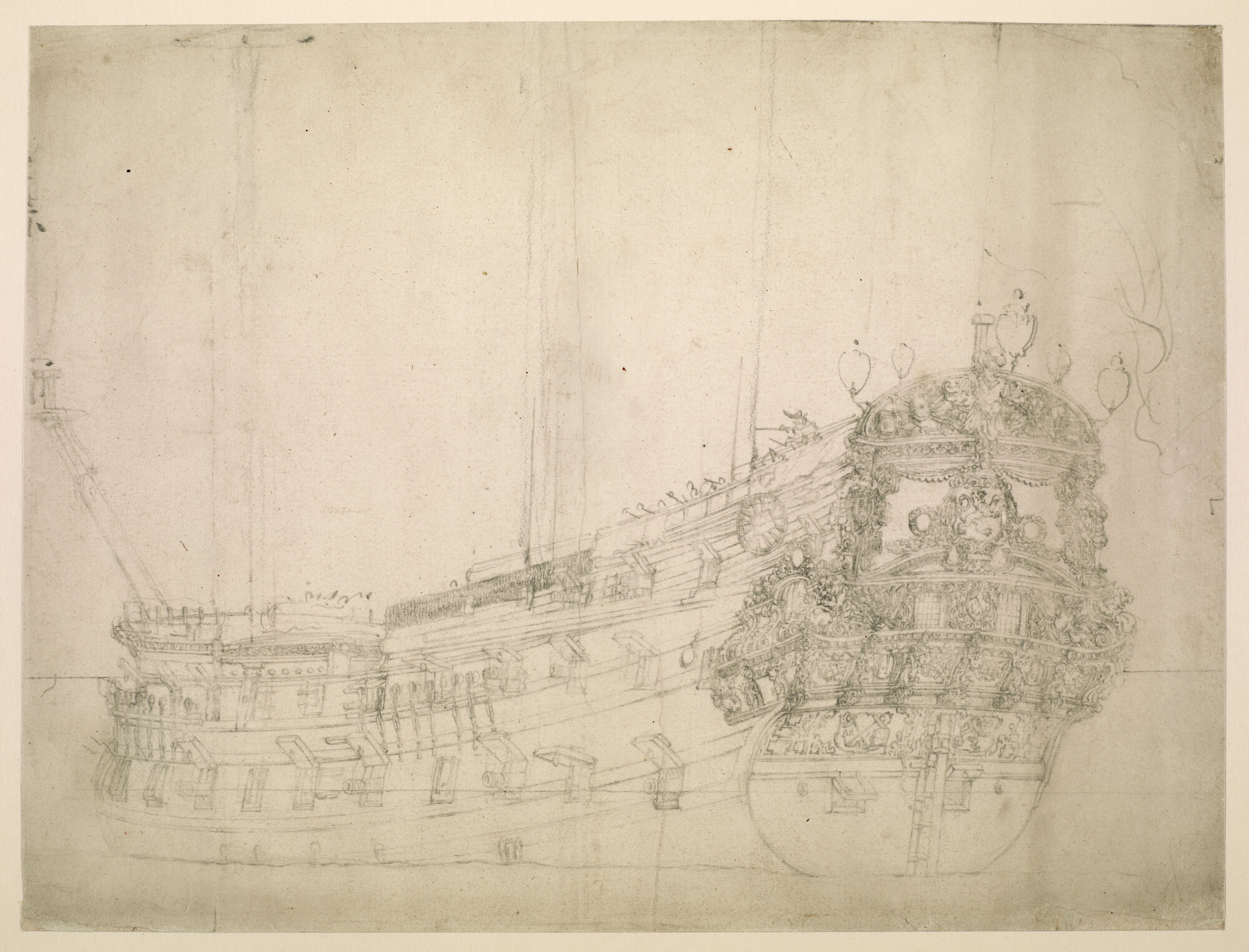 A.2477(05); Het oorlogsschip Hollandia; tekening