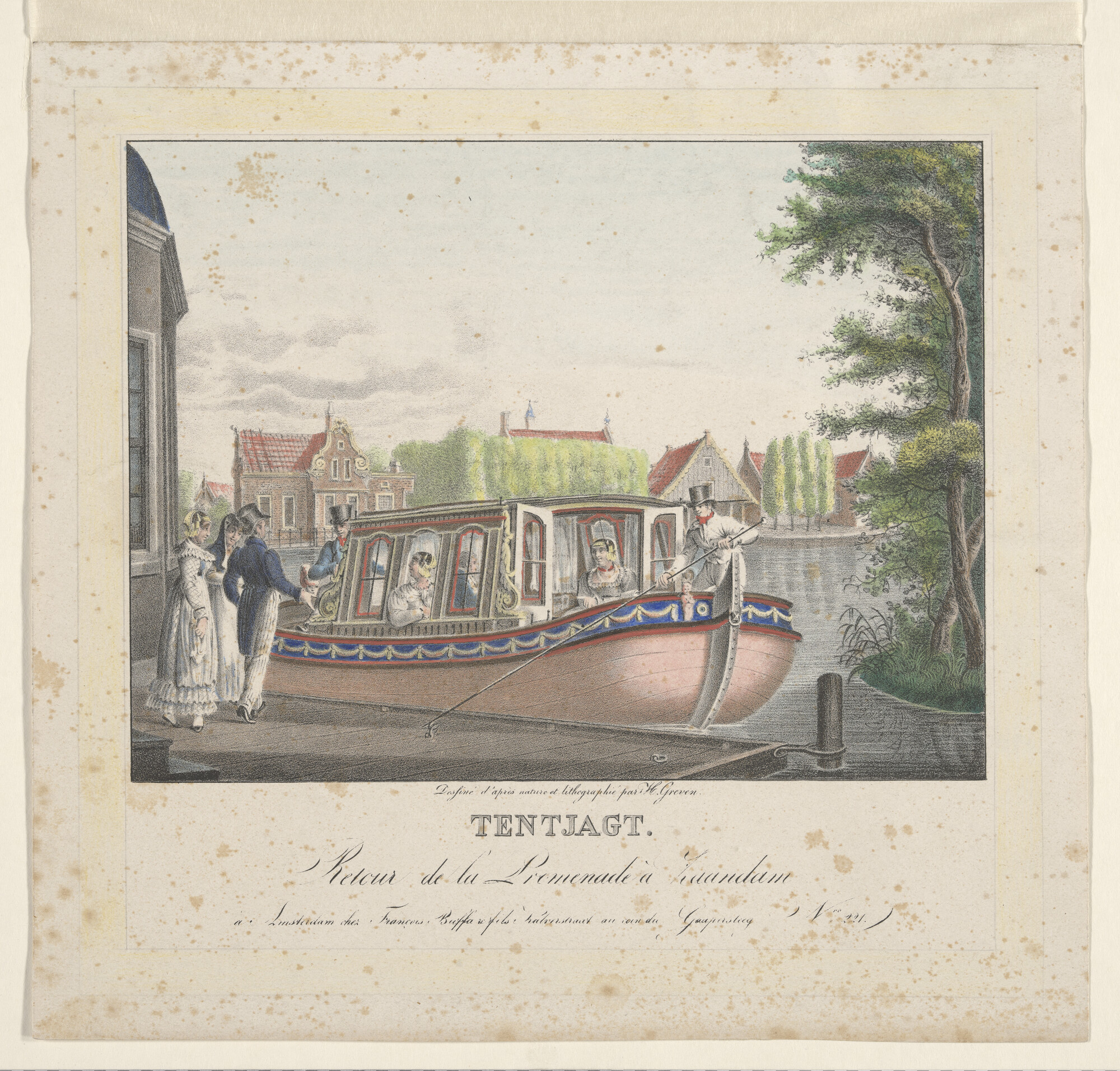 A.1902(01); Een Zaans tentjacht met een elegant gezelschap; prent