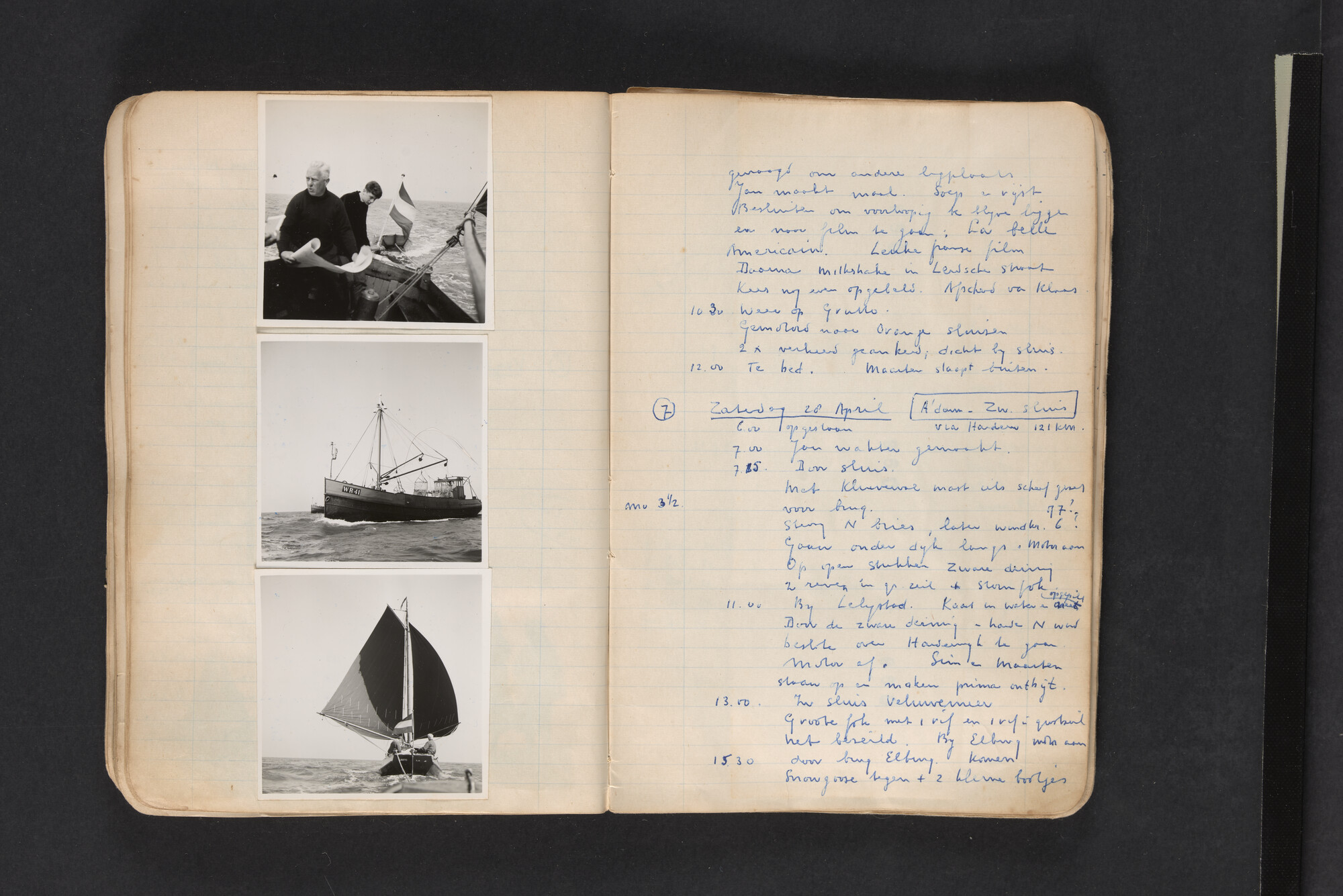 2017.0794; Logboek c.q. fotoalbum van reizen met zeeschouw Grutto in Nederland, 1961-1962; logboek