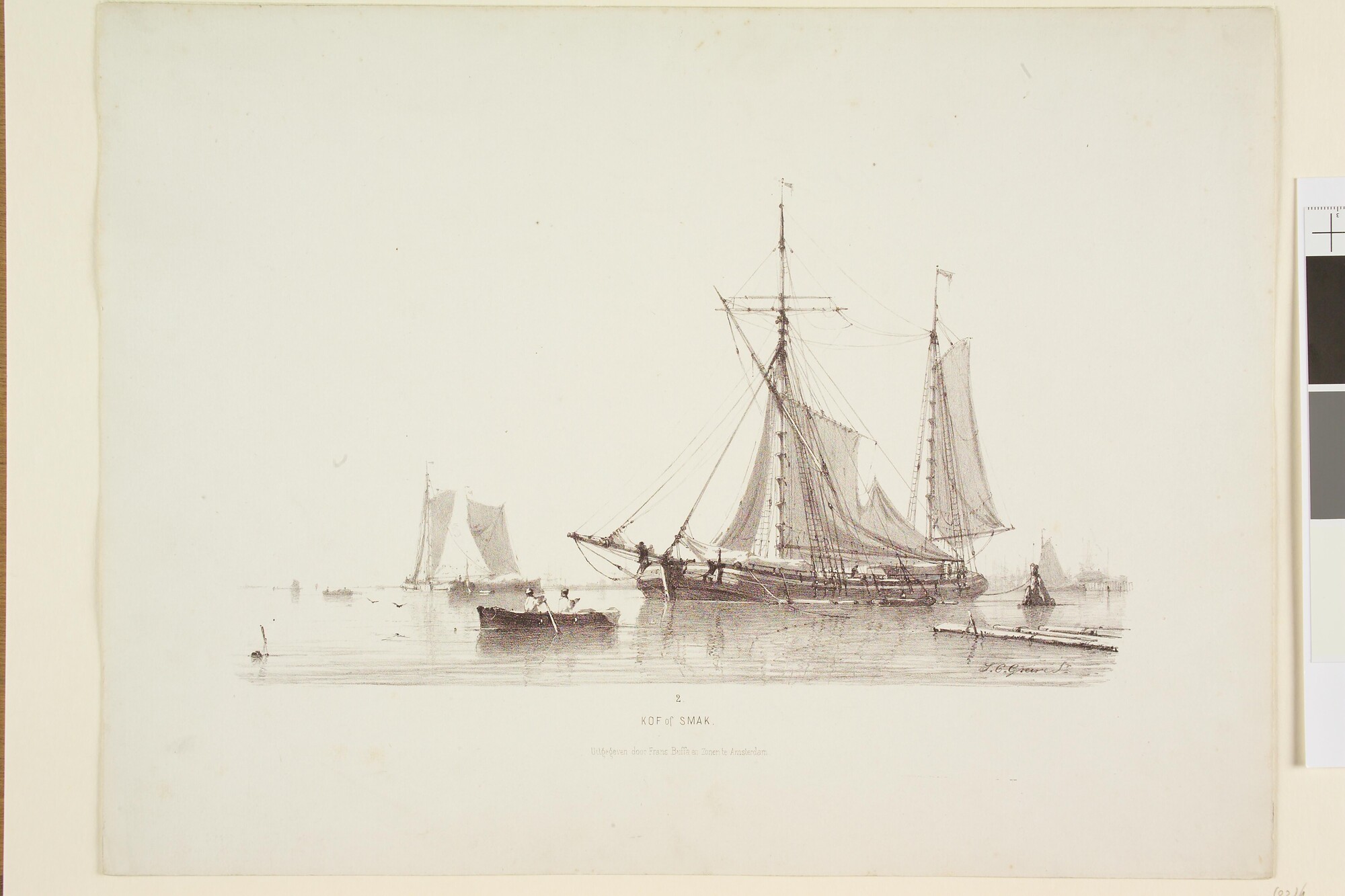 S.1330(02); Prentserie 'Studien van Hollandsche Schepen'; prent