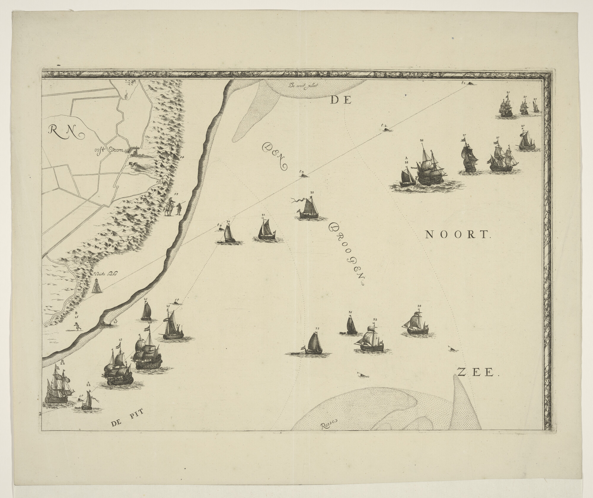 A.3042(02); Kaart van de Maasmond; prent