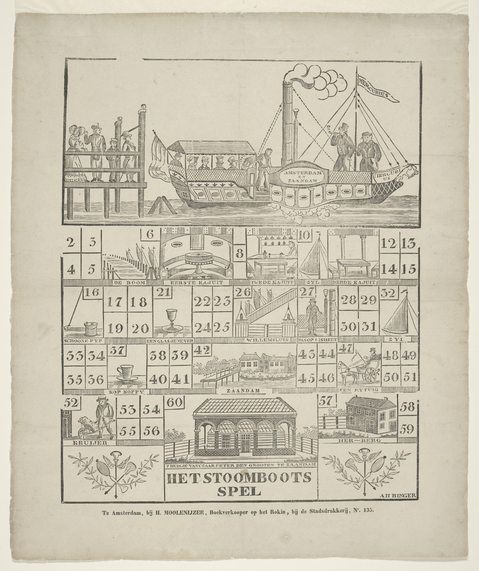 A.0482(11); 'Het Stoomboots spel'; prent