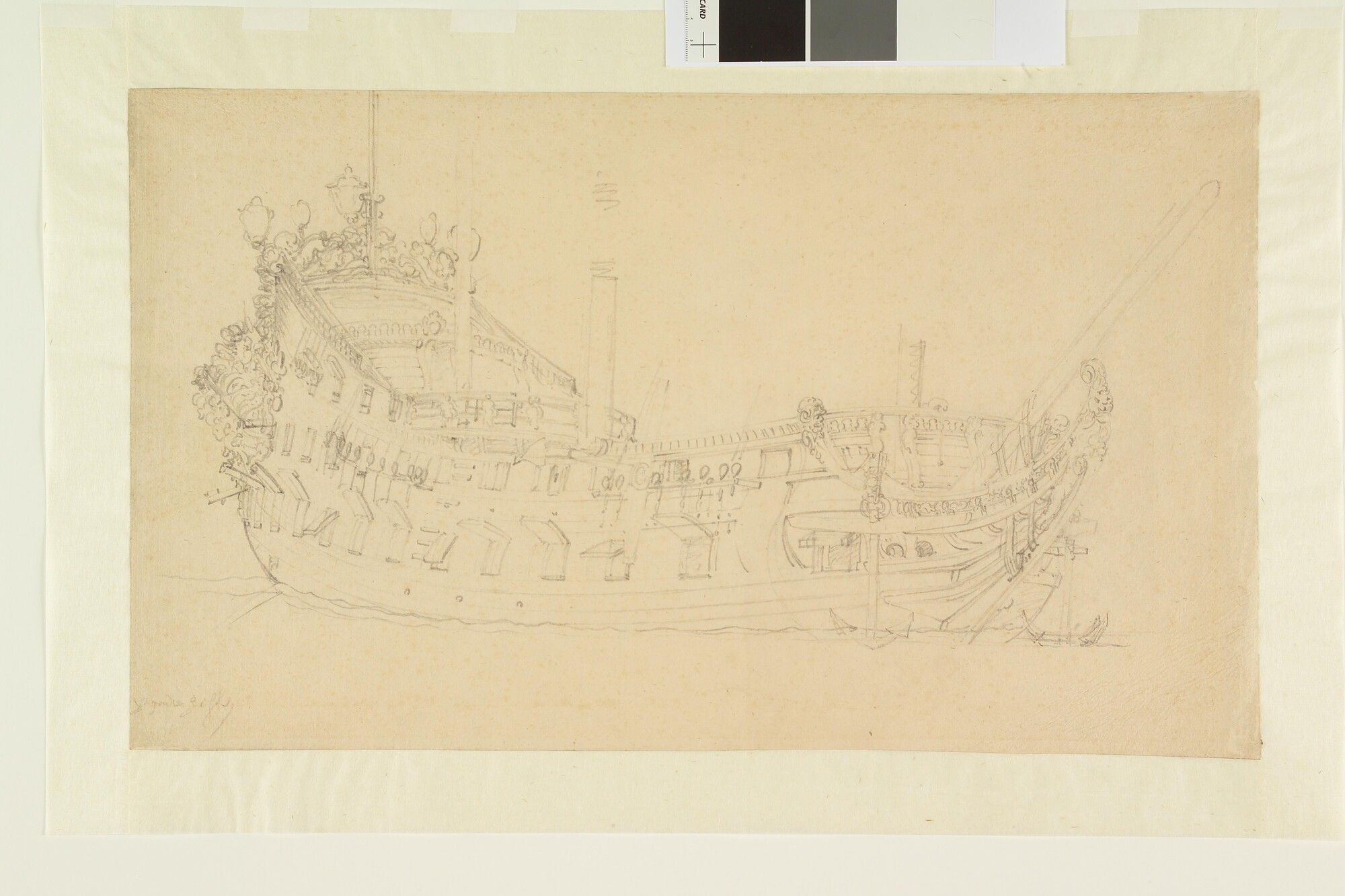 A.0149(0033); Het oorlogsschip Schielant; tekening