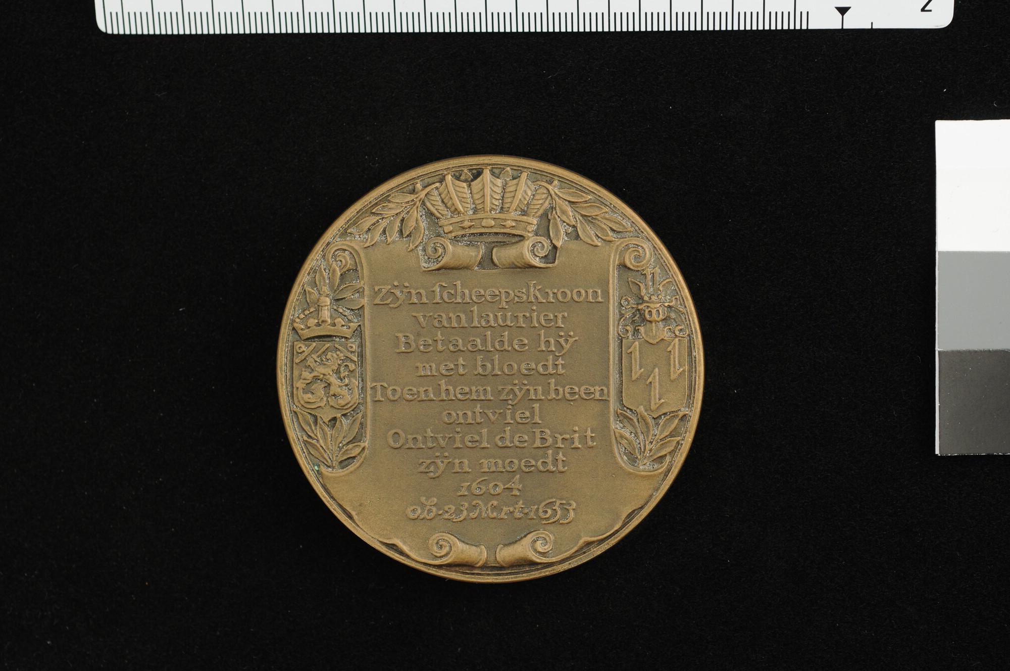 S.1696(06); Bronzen penning met portret van Jan van Galen, 1938; penning