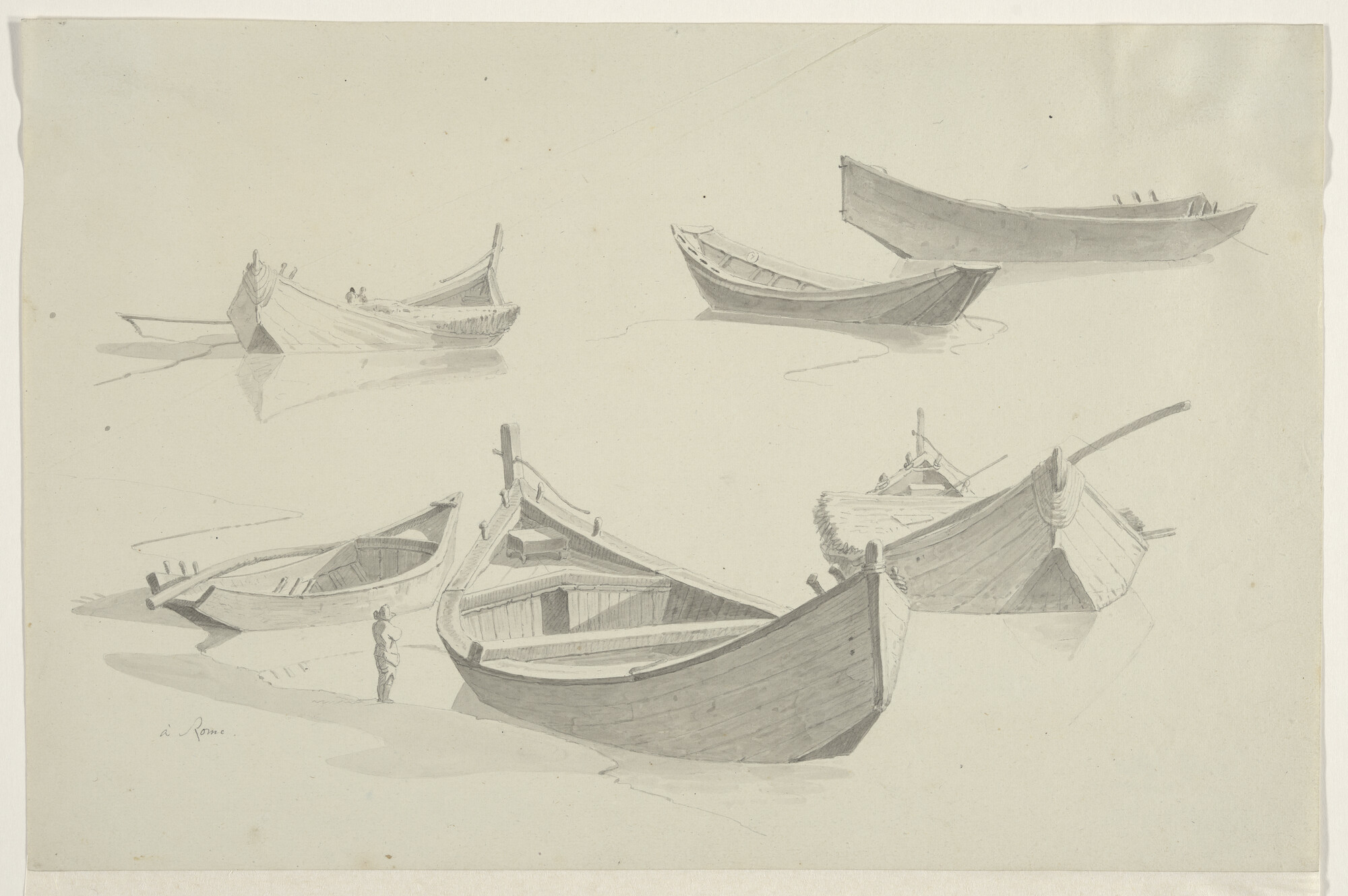 S.1858; Zes italiaanse binnenschepen; tekening