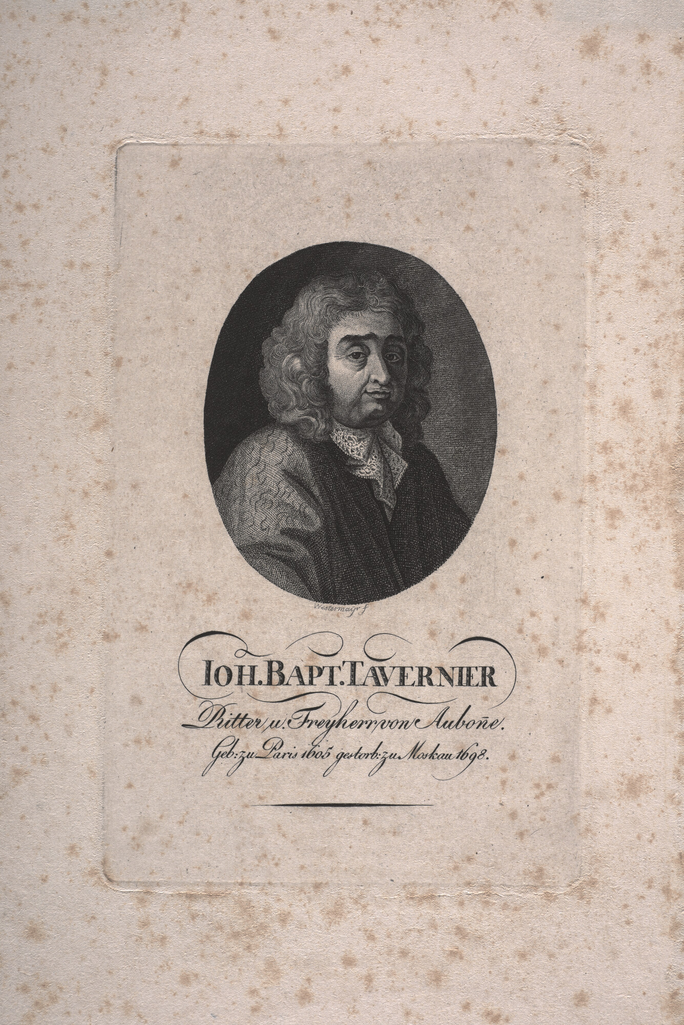 A.0075(192); Portret van Jean Baptiste Tavernier, reiziger; prent