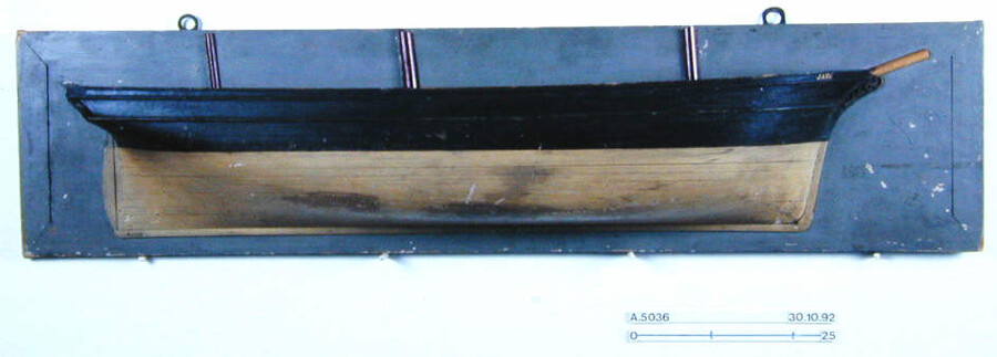 A.5036; Halfmodel van de clipper Java; scheepsmodel