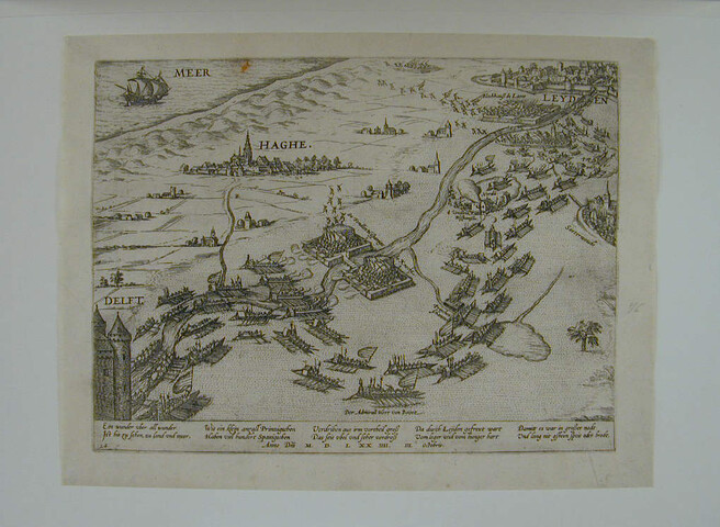 A.0145(027)140; Ontzet van Leiden, 3 oktober 1574; prent