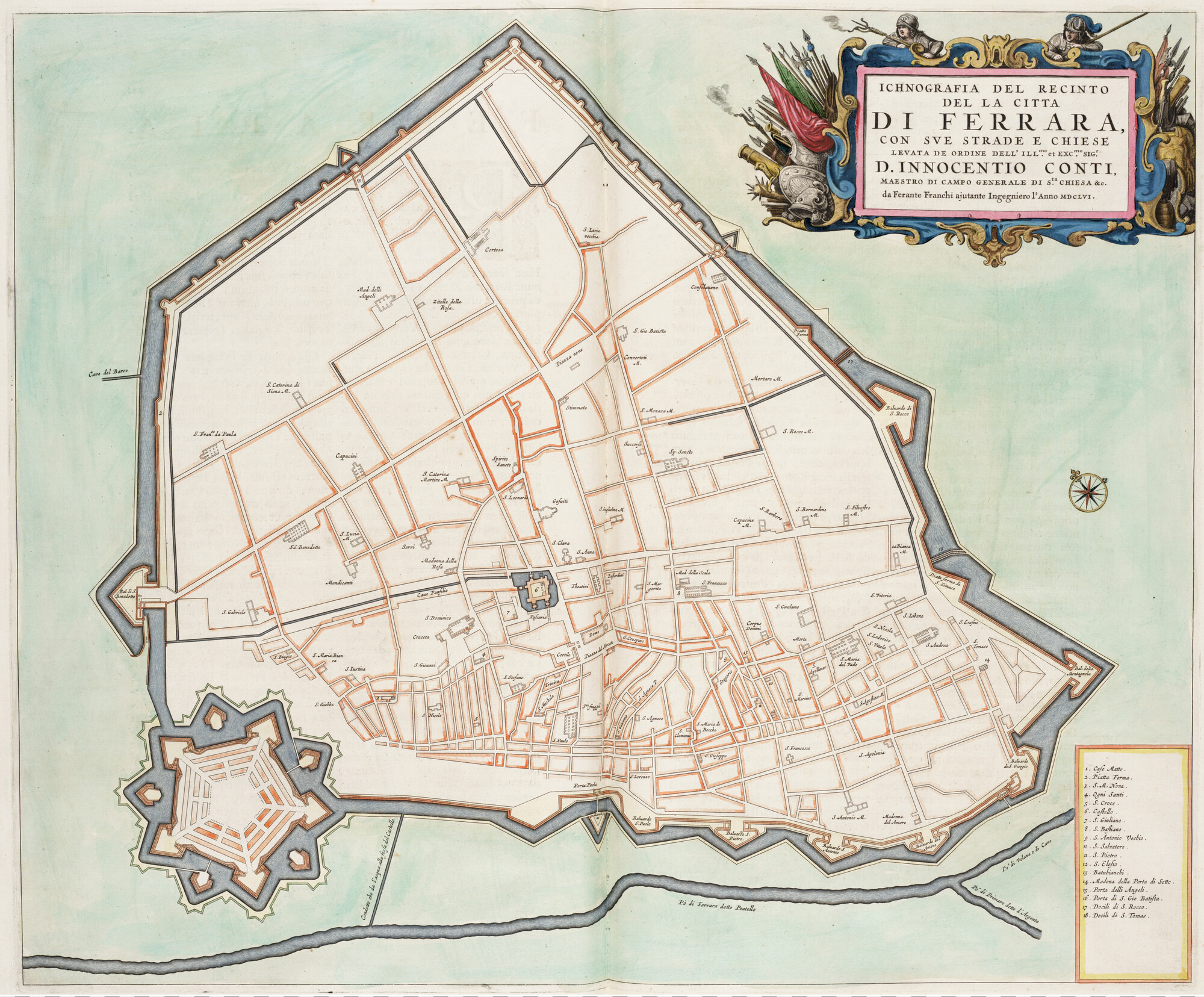 S.1034(10) [kaart 030]; Kaart van Ferrara; landkaart