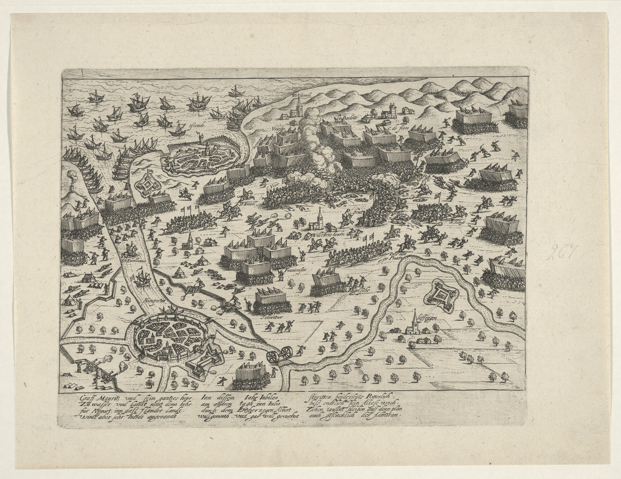 A.0145(027)331; De Slag bij Nieuwpoort, 7 juli 1600; prent
