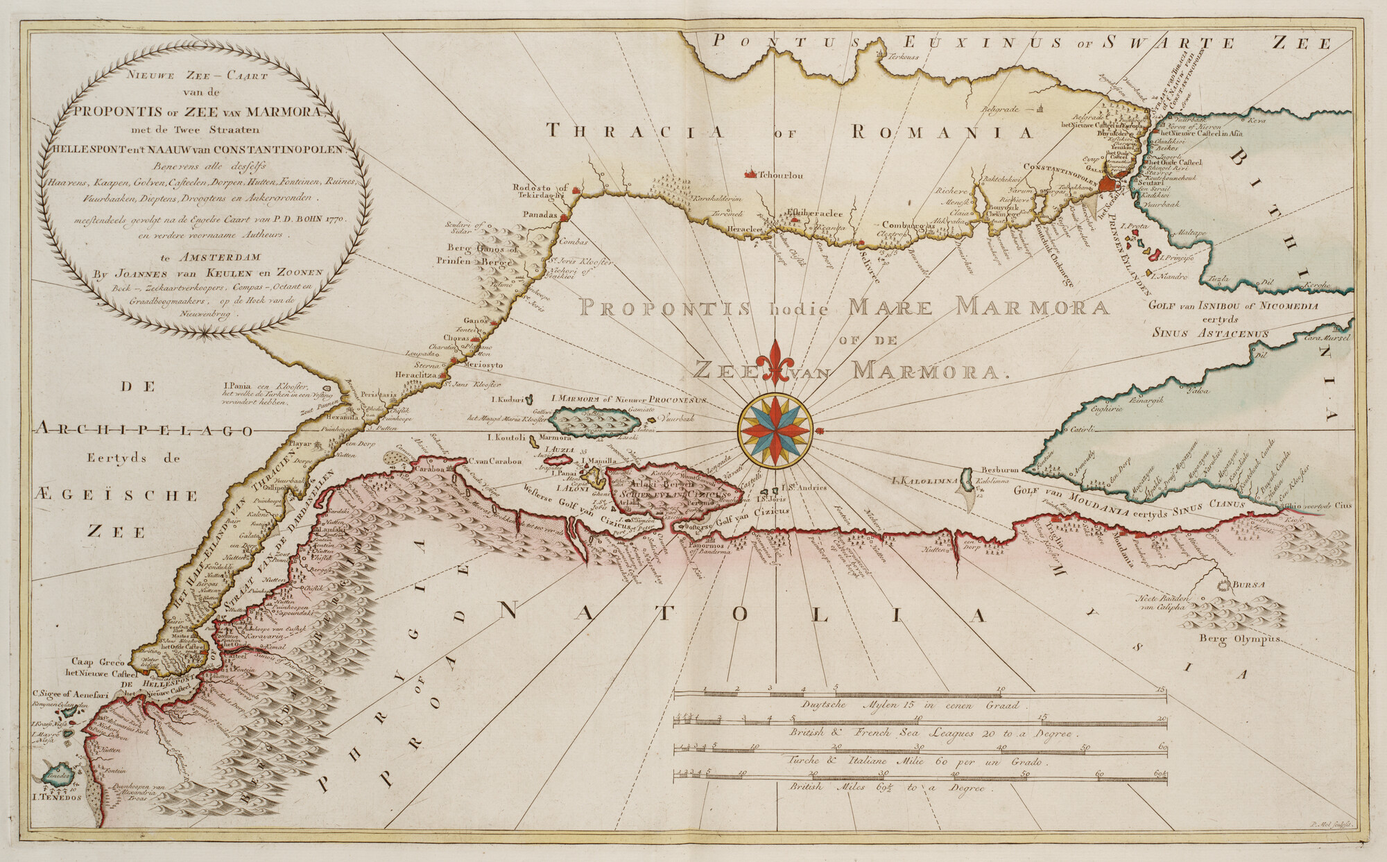 B.0032(109)3 [kaart 028]; Zeekaart van de zee Marmora met de Dardenellen en Bosporus; zeekaart