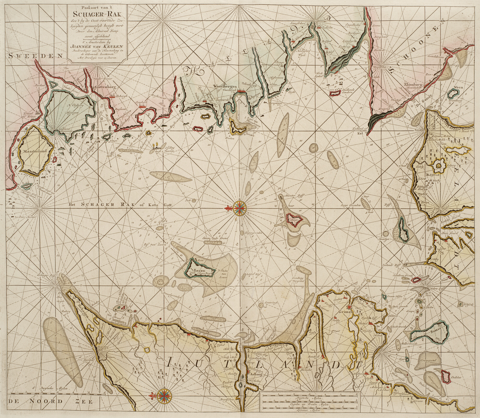 B.0032(109)1 [kaart 020]; Kaart van Skagerrak met een deel van de kusten van Noorwegen; zeekaart