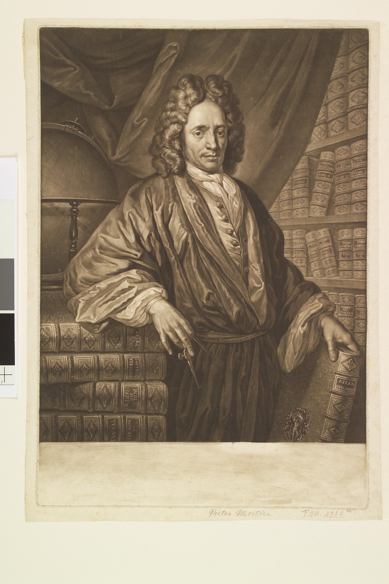 A.0681(01); Portret van Pieter Mortier, uitgever en cartograaf te Amsterdam, 1700; prent