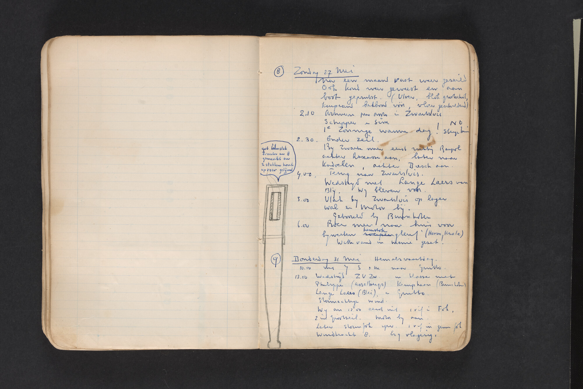2017.0794; Logboek c.q. fotoalbum van reizen met zeeschouw Grutto in Nederland, 1961-1962; logboek