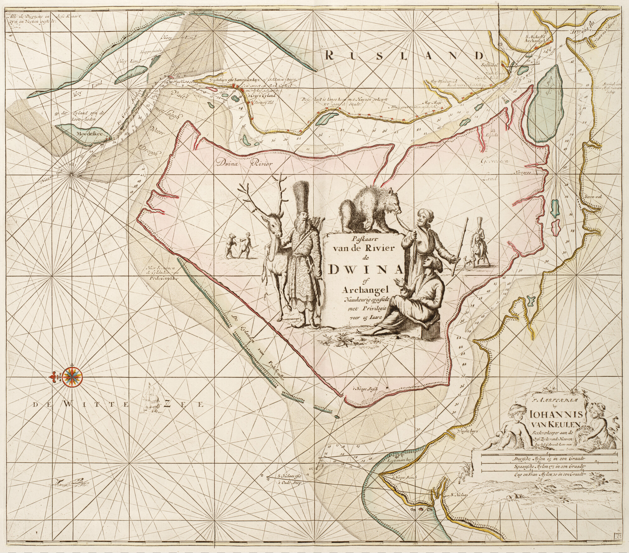 B.0032(109)1 [kaart 056]; Paskaart van de rivier de Dwina tot Archangel; zeekaart