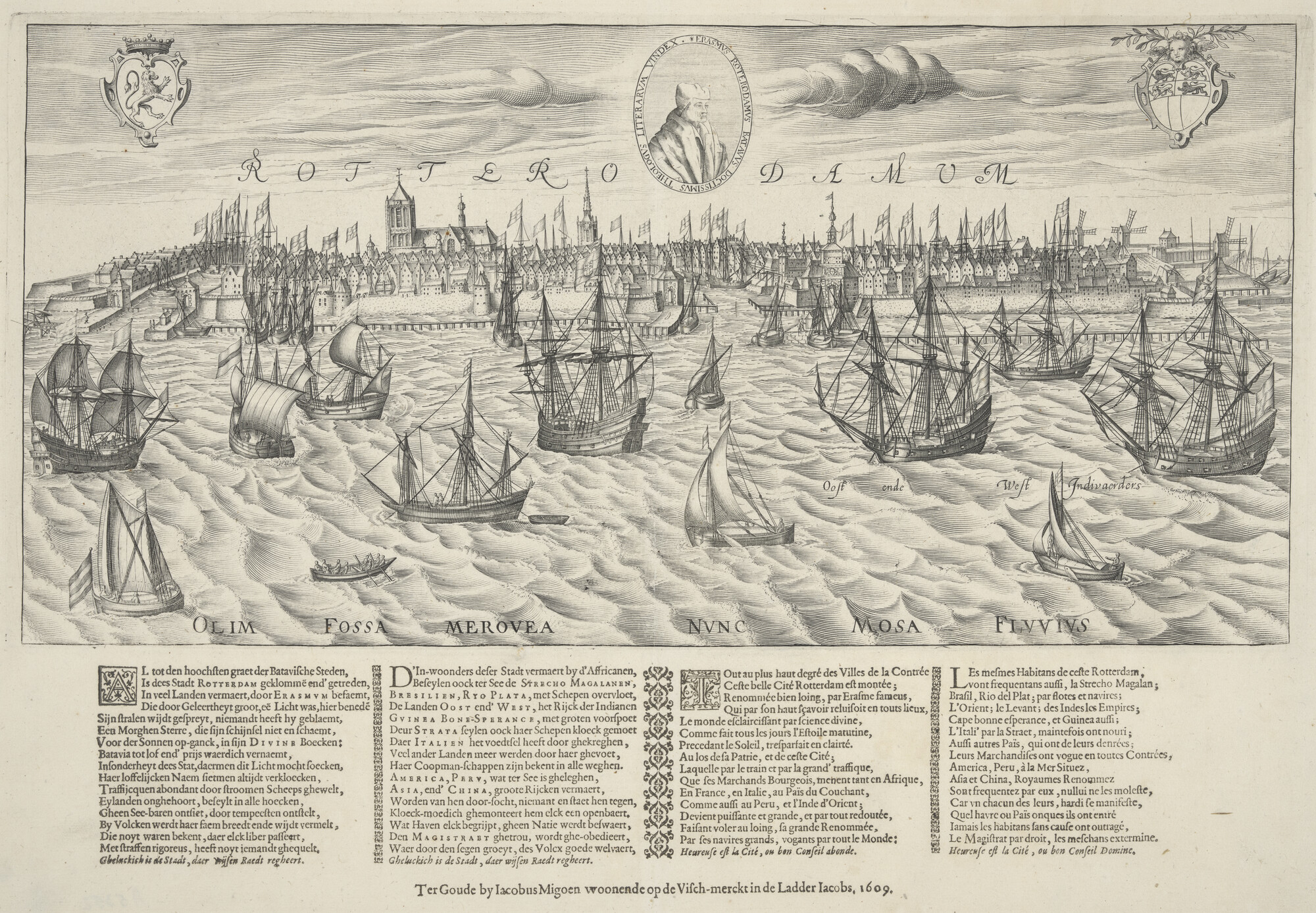 A.5352; Profiel van Rotterdam, 1609; prent